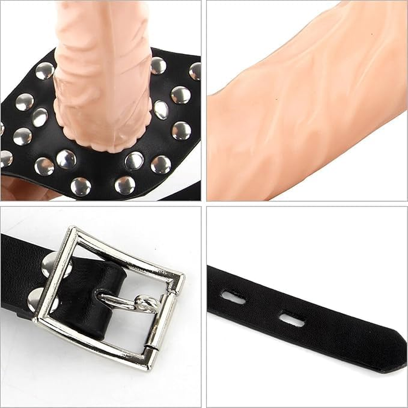 Strap on Face Cock Penis Mouth Gag Dildo Adjustable Leather Face Strap on Gags Muzzles BDSM Adult Sex Toys image number 4