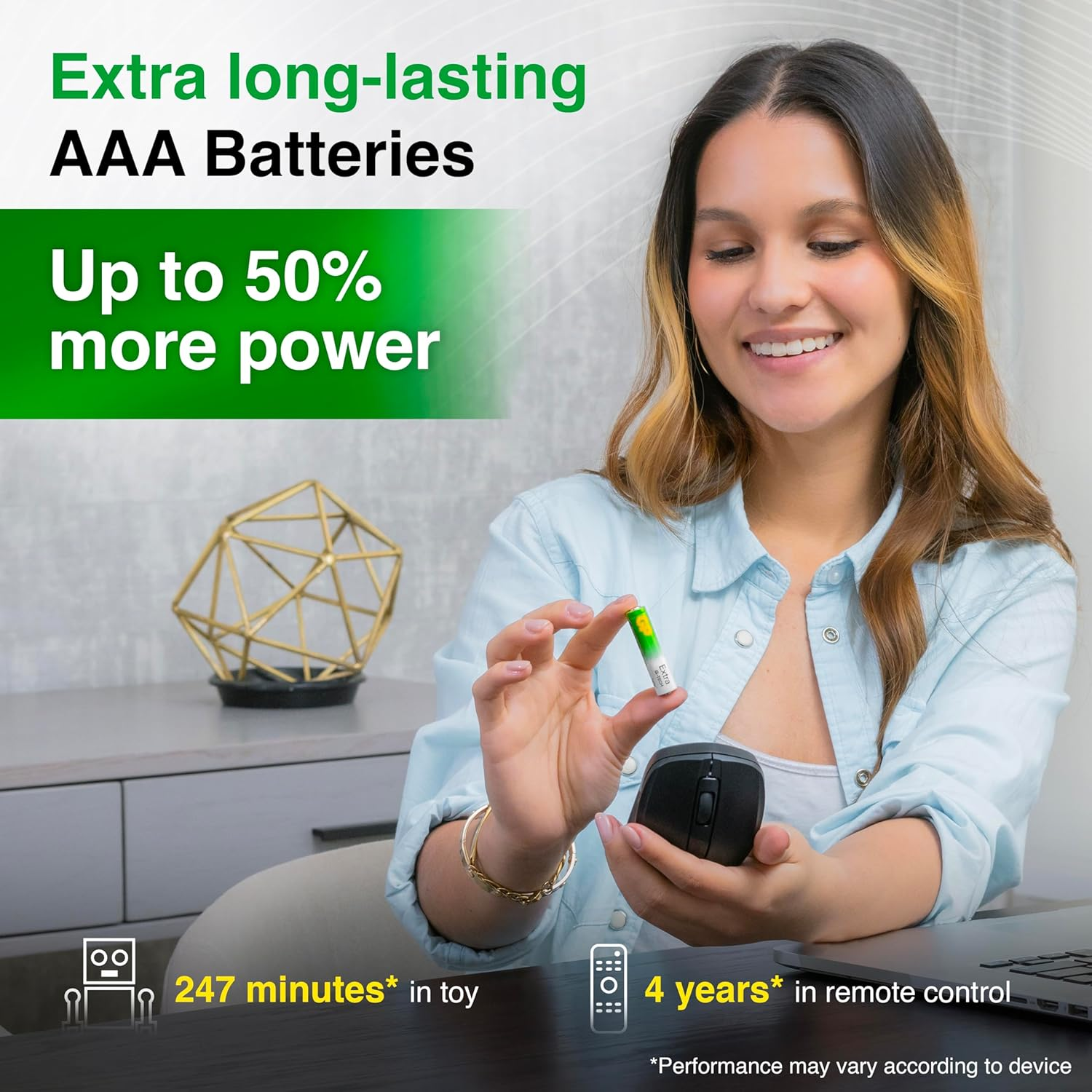 AAA Batteries Pack of 80 1.5V / Micro/Mini/Penlite / LR03 by GP Batteries Extra Alkaline Batteries Suitable for Everyday Use in a Variety of Devices - Clocks/Remotes/Mouse/Torch/Etc