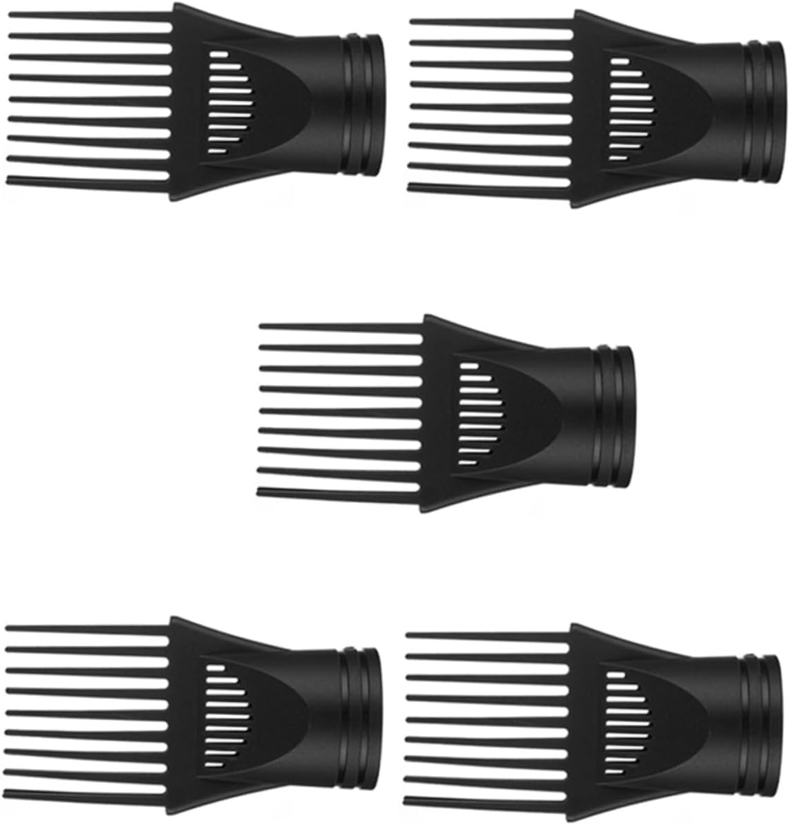 PENIKOKO 5Pcs Hair Dryer Nozzle Attachments Comb Concentrator Replacement Accessories Plastic Blow Dryer Front Nozzle for Smooth Styling image number 1
