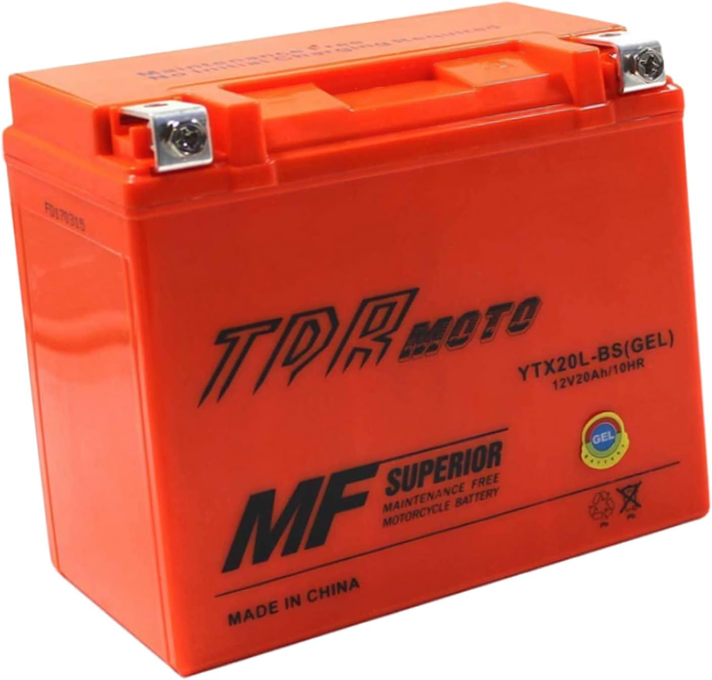 TDR YTX20L-BS 12V 20Ah GEL Motorbike Battery image number 2