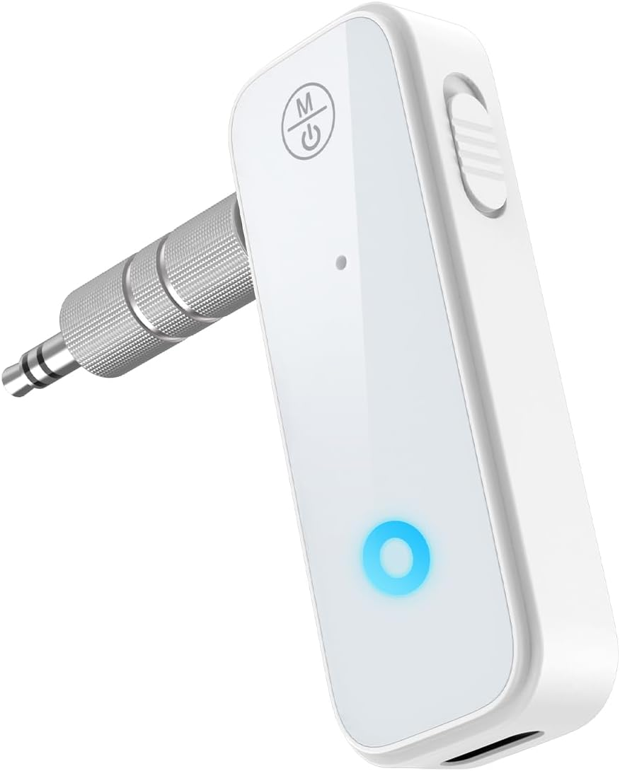 Bluetooth Transmitter, 2 in 1 Bluetooth Receiver 5.3, Aux to Bluetooth Adapter for Car with Low Latency, Hands Free Call, Wireless Audio Receivers & Adapters for Home Stereo and Headphones