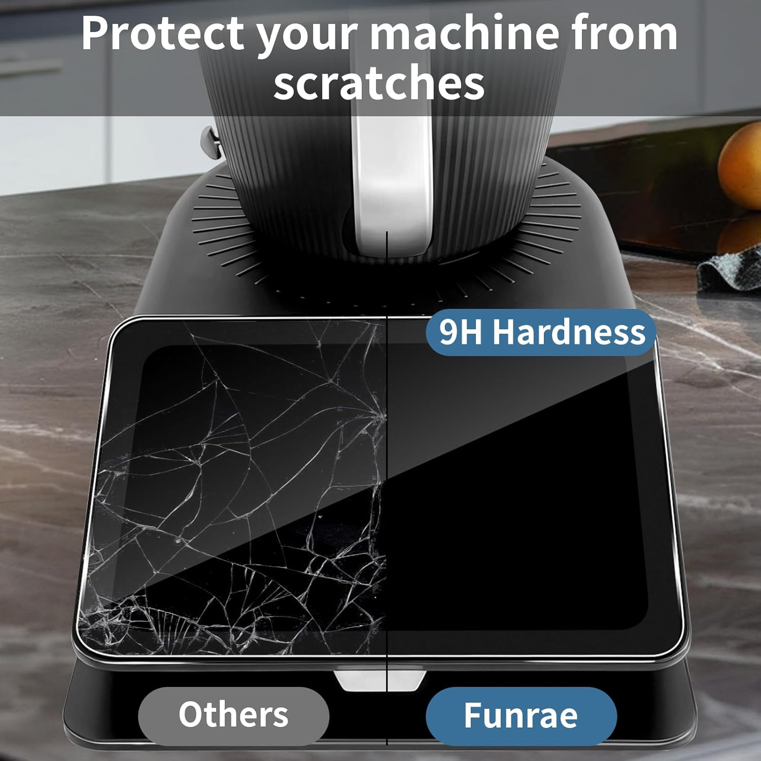 Funrae Screen Protector Compatible with Vorwerk Thermomix TM7 for Tempered Glass, [Pack of 2] 9H Hardness Screen Protector, 0.33 Mm Ultra Clear Film, Anti-Scratch Protective Glass, Anti-Bubble Film image number 3