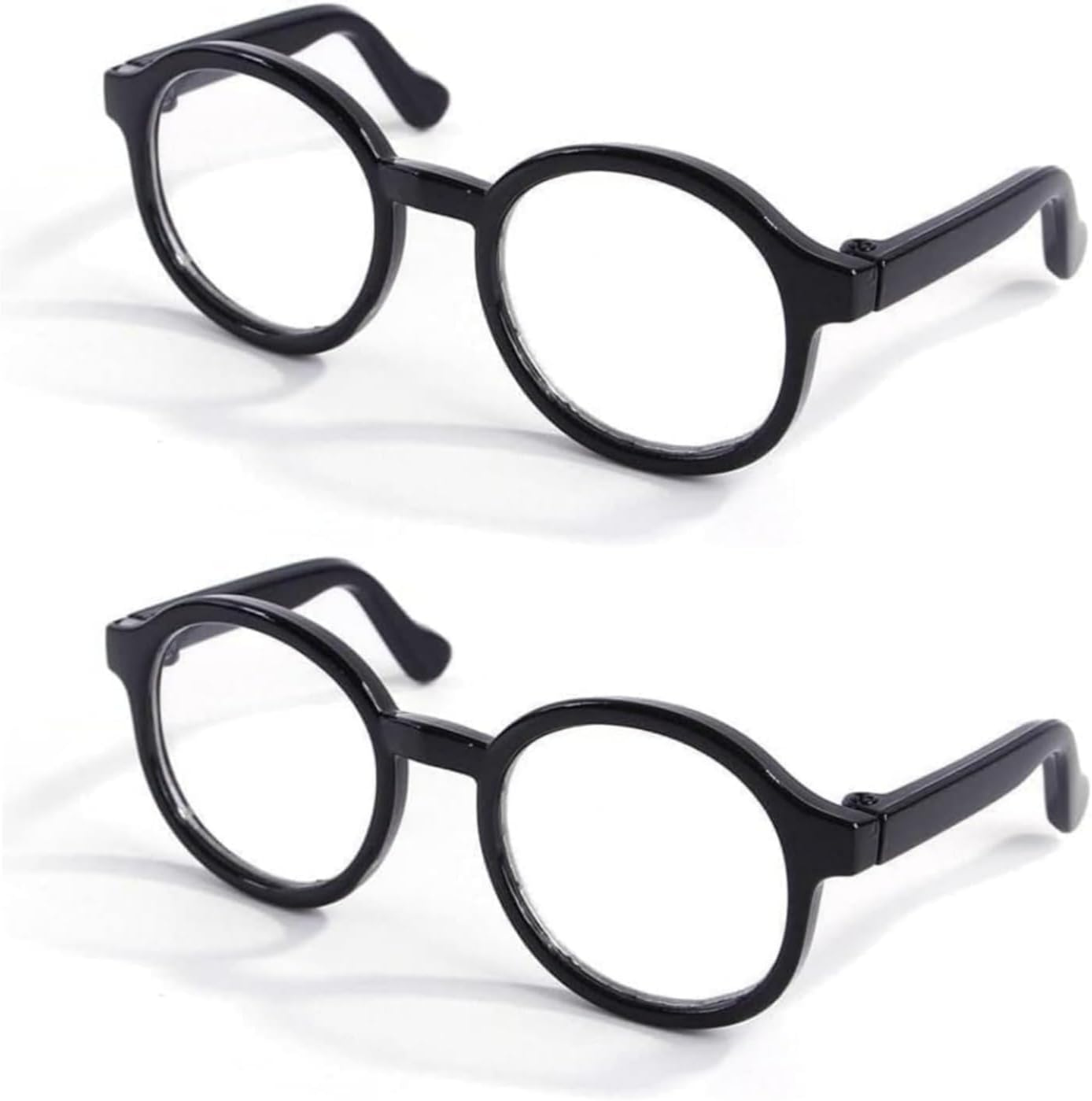 2Pcs Nerd Glasses, Black Pet Dog Cute Glasses Clear Lens Retro Glasses Photo Props Transparent Cat Sun Glasses for Small Dogs Cats Cosplay Costume image number 2
