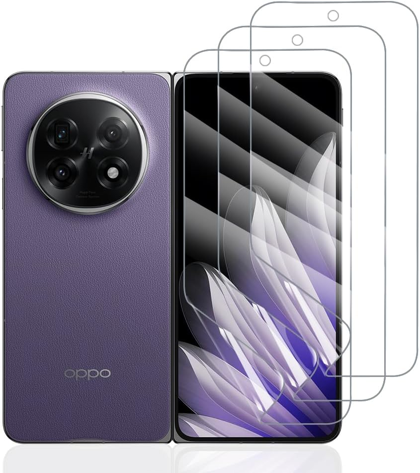 Hhfcryst Hydrogel Film for Oppo Find N5, Pack of 3 TPU Screen Protector HD Transparent Soft Protective Film (Not Tempered Glass) image number 6