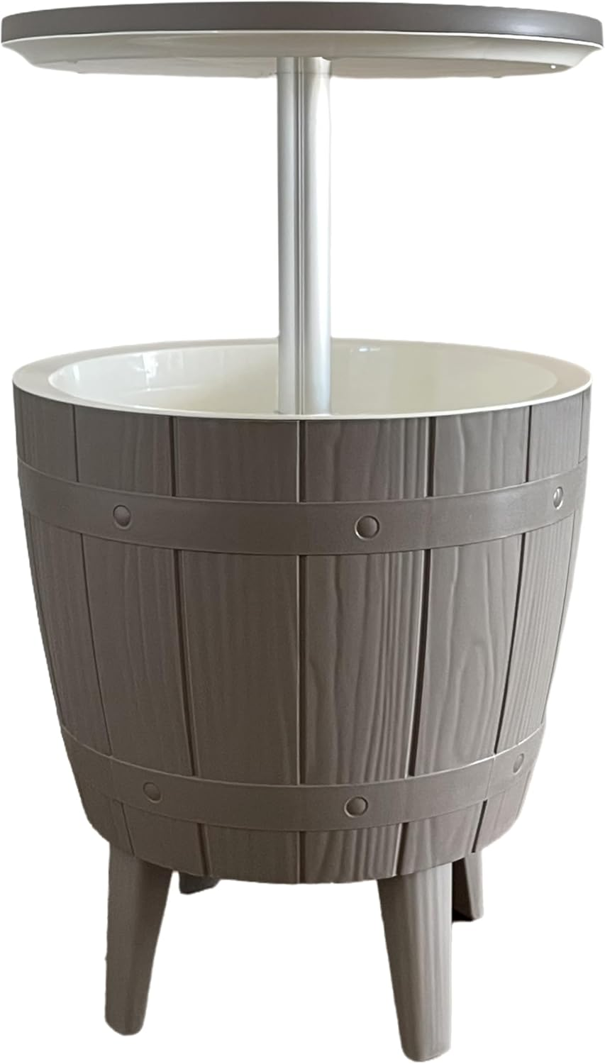 Outdoor Cooler Bar Table - Adjustable Height with Ice Bucket, Keeps Drinks Chilled for 12 Hours, Multifunctional Coffee Table for Garden, Patio, and Parties image number 1