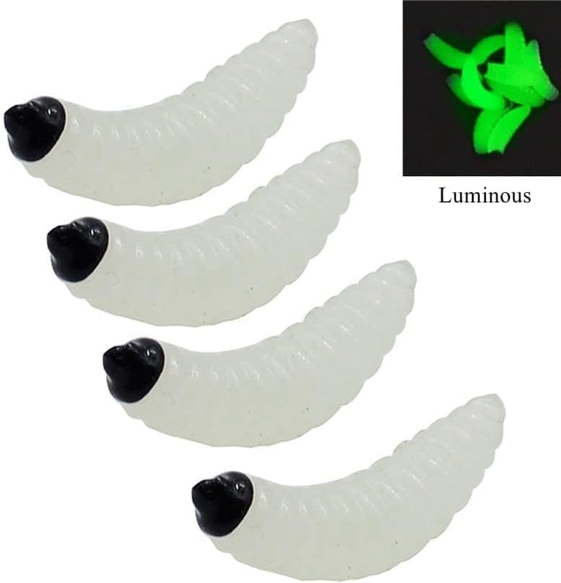 100Pcs Soft Silicone Maggot Fishing Lure, Artificial Bait, Biomimetic Earthworm, Simulation Worm for Fishing image number 6