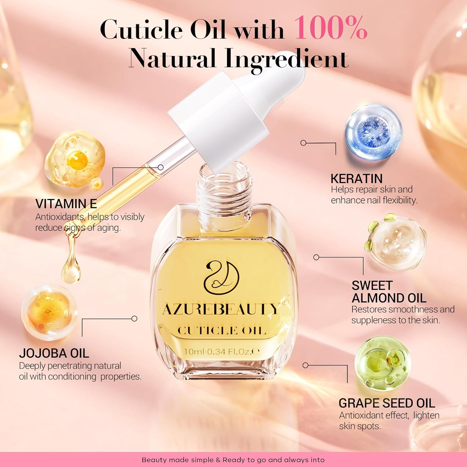 AZUREBEAUTY Nail Soaking Bowl Kit, 10Pcs Tools, Nail Care Kit with Bowl, 15Ml Cuticle Oil, Clipper, Triangle Peeler, Double-Ended Pusher, Brush, 2X File, Buffer image number 1