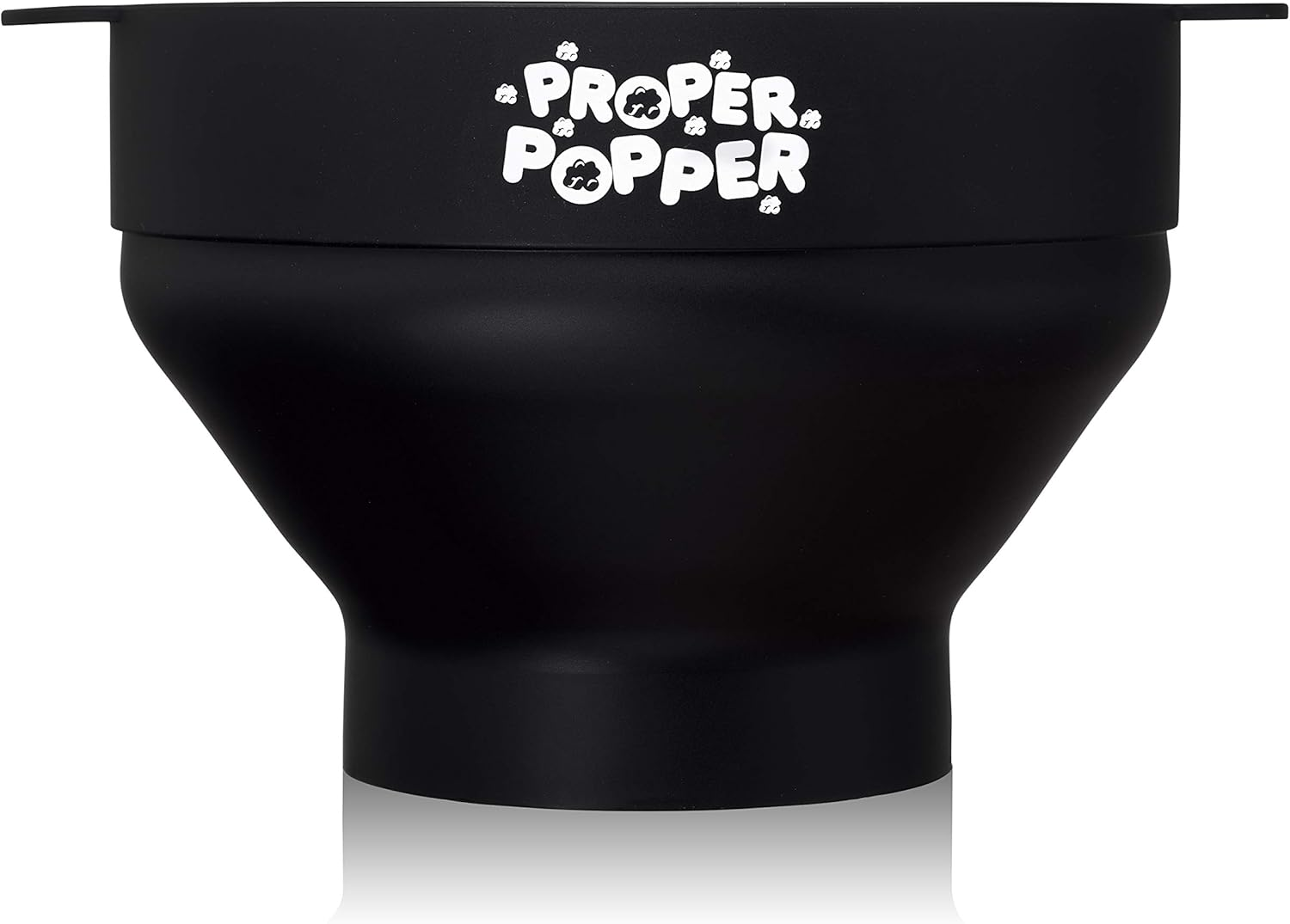 The Original Proper Popper Microwave Popcorn Popper, Silicone Popcorn Maker, Collapsible Bowl BPA Free & Dishwasher Safe - (Black) - Green image number 3