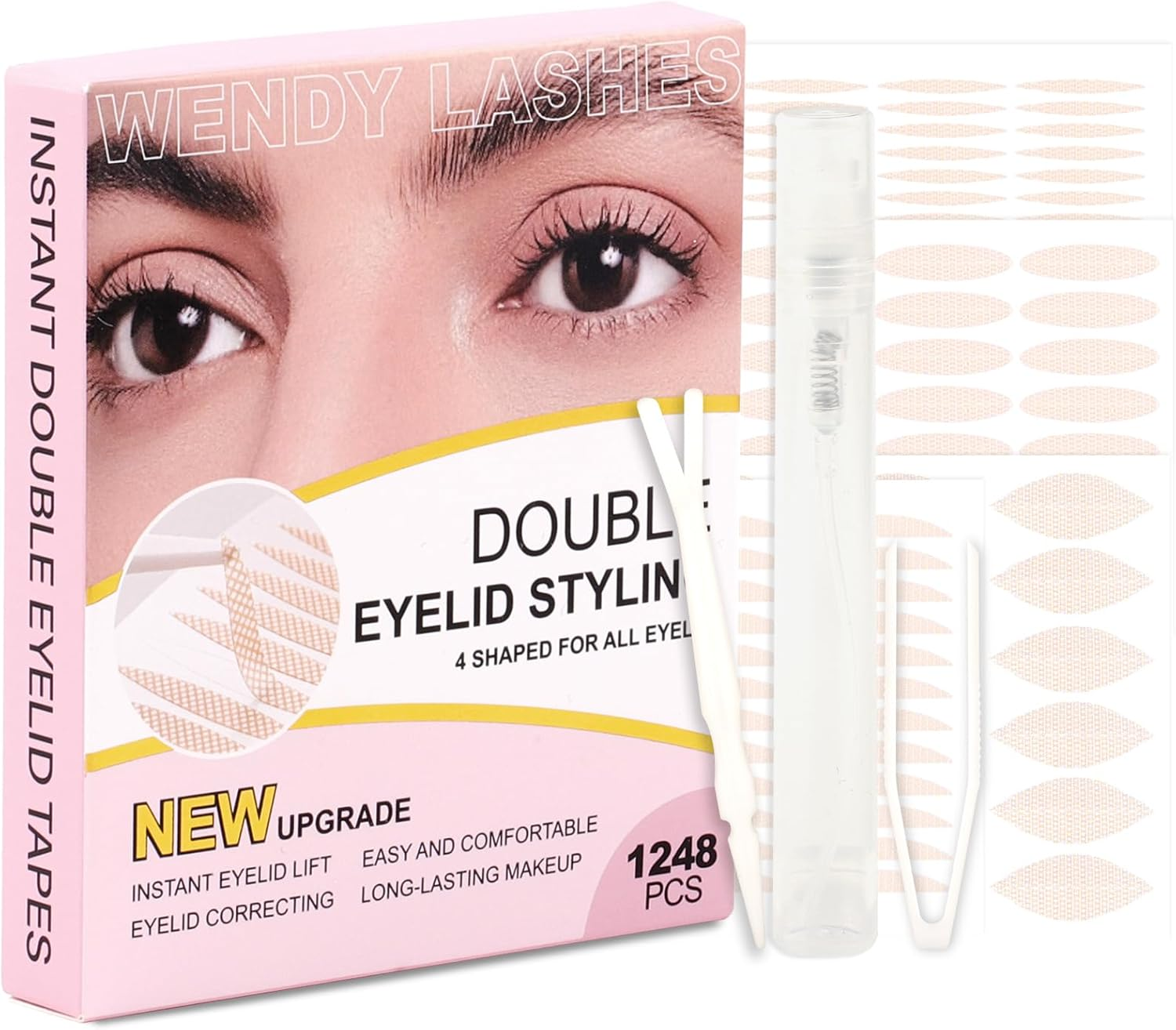 Eyelid Tape 1000 Pcs Invisible Eyes Lifter Strips Eye Lift Waterproof Long-Lasting Eyelid Sticker Double Eye Lid Tape for Hooded, Heavy, Uneven, Droopy Lids