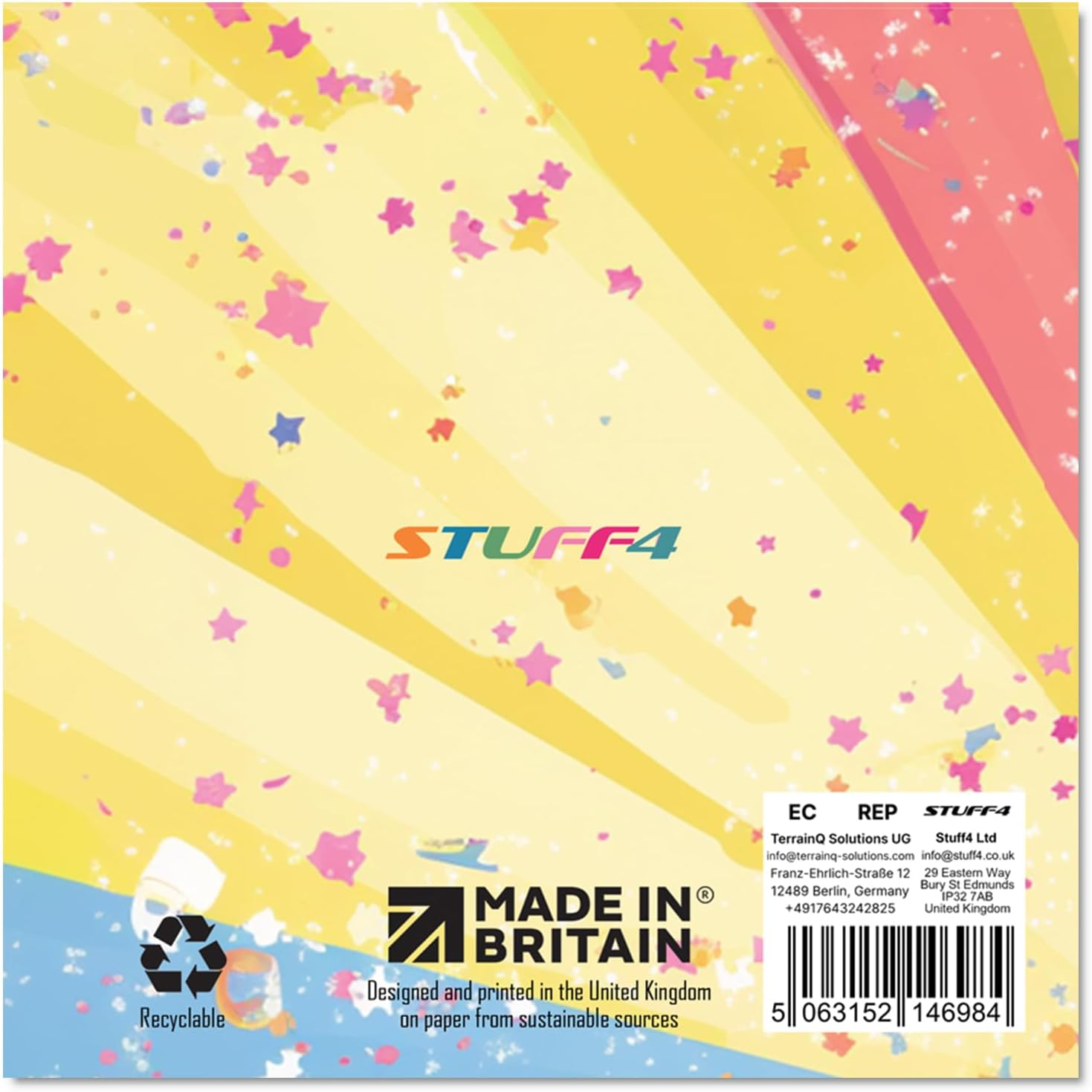 10Th Birthday Card Girls - Cool Unicorn Sunglasses - Unicorn Birthday Card for 10 Year Old Girl, Age 10 Birthday Cards Tenth Birthday Card, 145Mm X 145Mm Cute Greeting Card image number 5