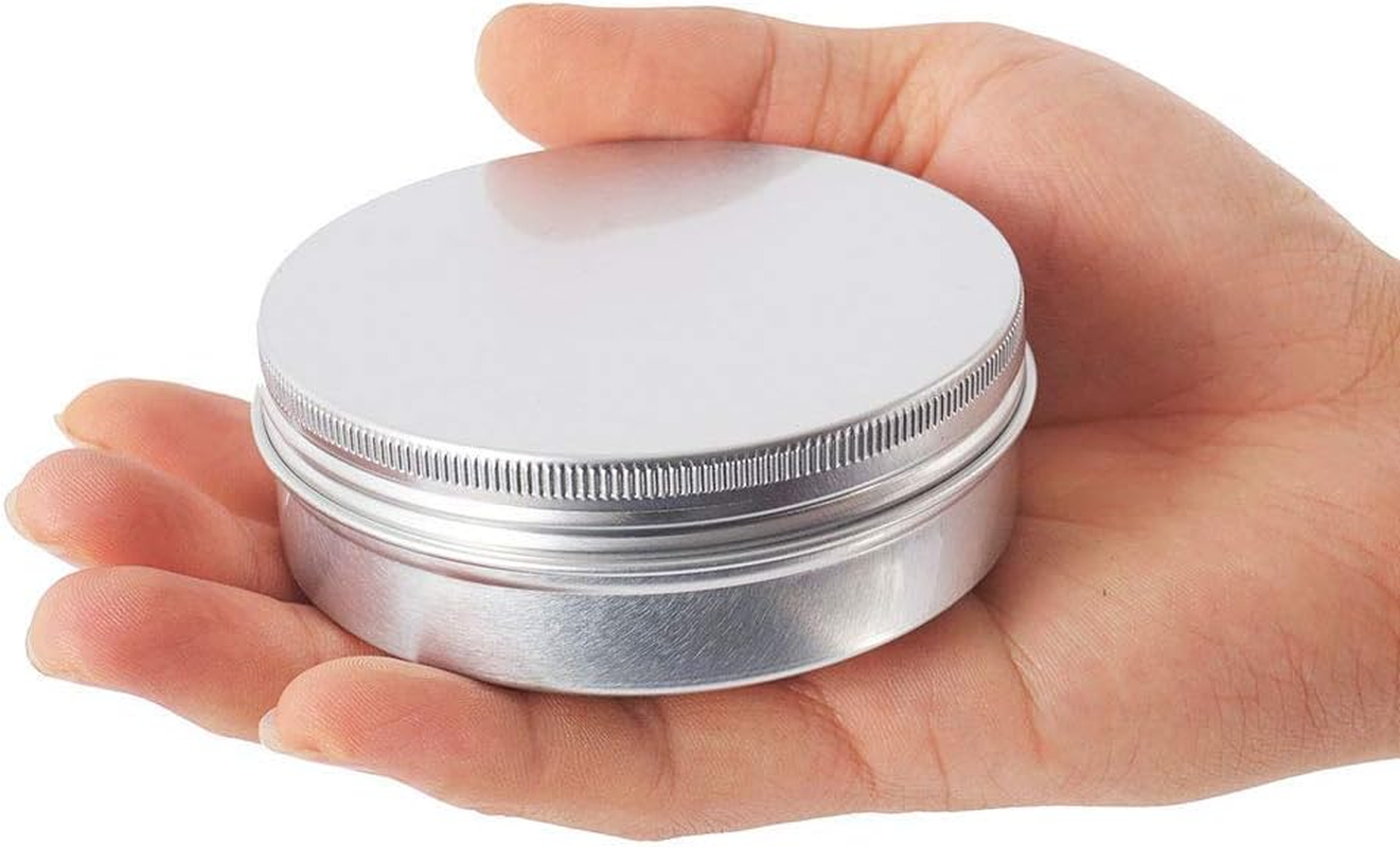 10 PCS 50Ml Aluminum Tin Jars round Metal Cosmetic Containers with Lids Screw Top Metal Cans Sample Pots for Lip Balm,Cream,Sample,Candy,Jewelry,Diy Crafts image number 5