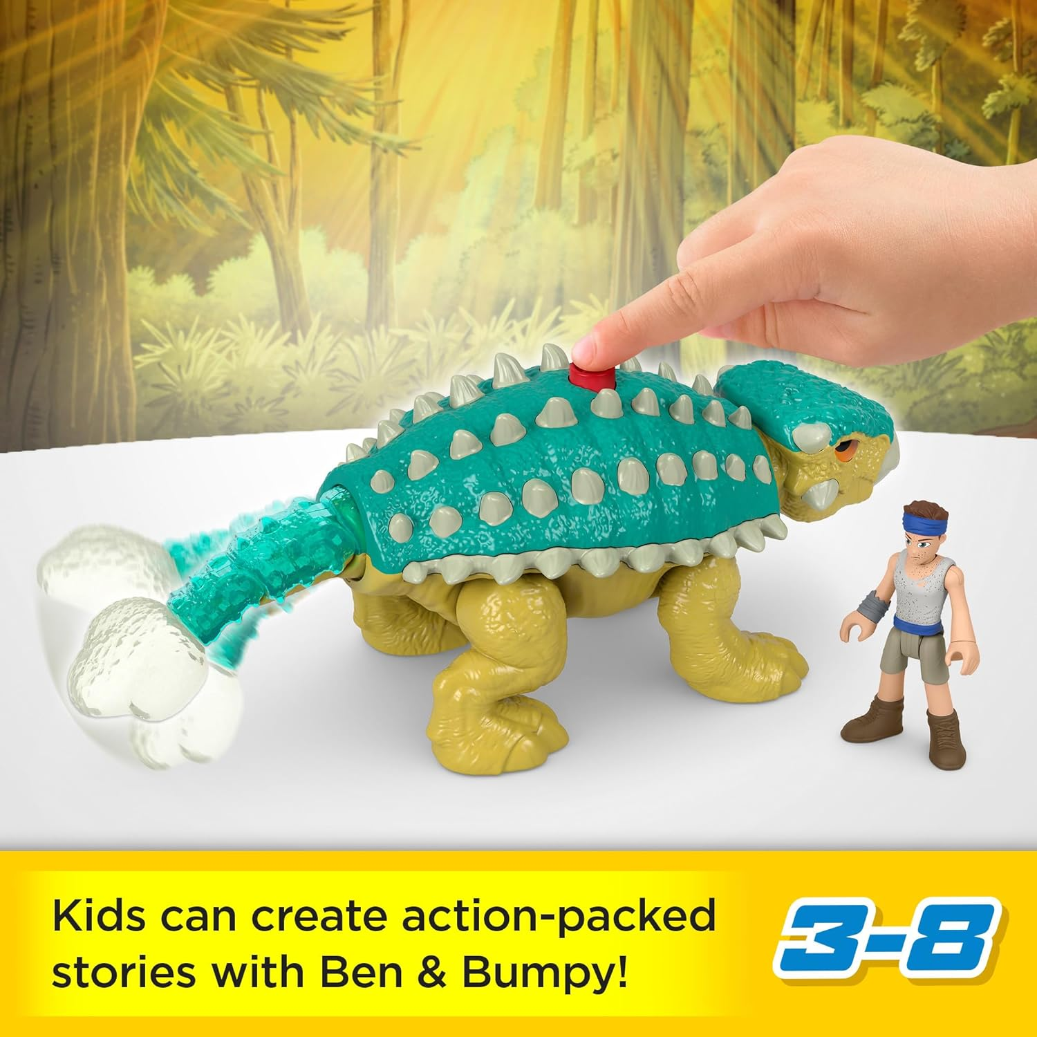 Fisher-Price Imaginext Jurassic World Dinosaur Toy Bumpy & Ben Figure Set for Pretend Play Preschool Kids Ages 3+ Years image number 4