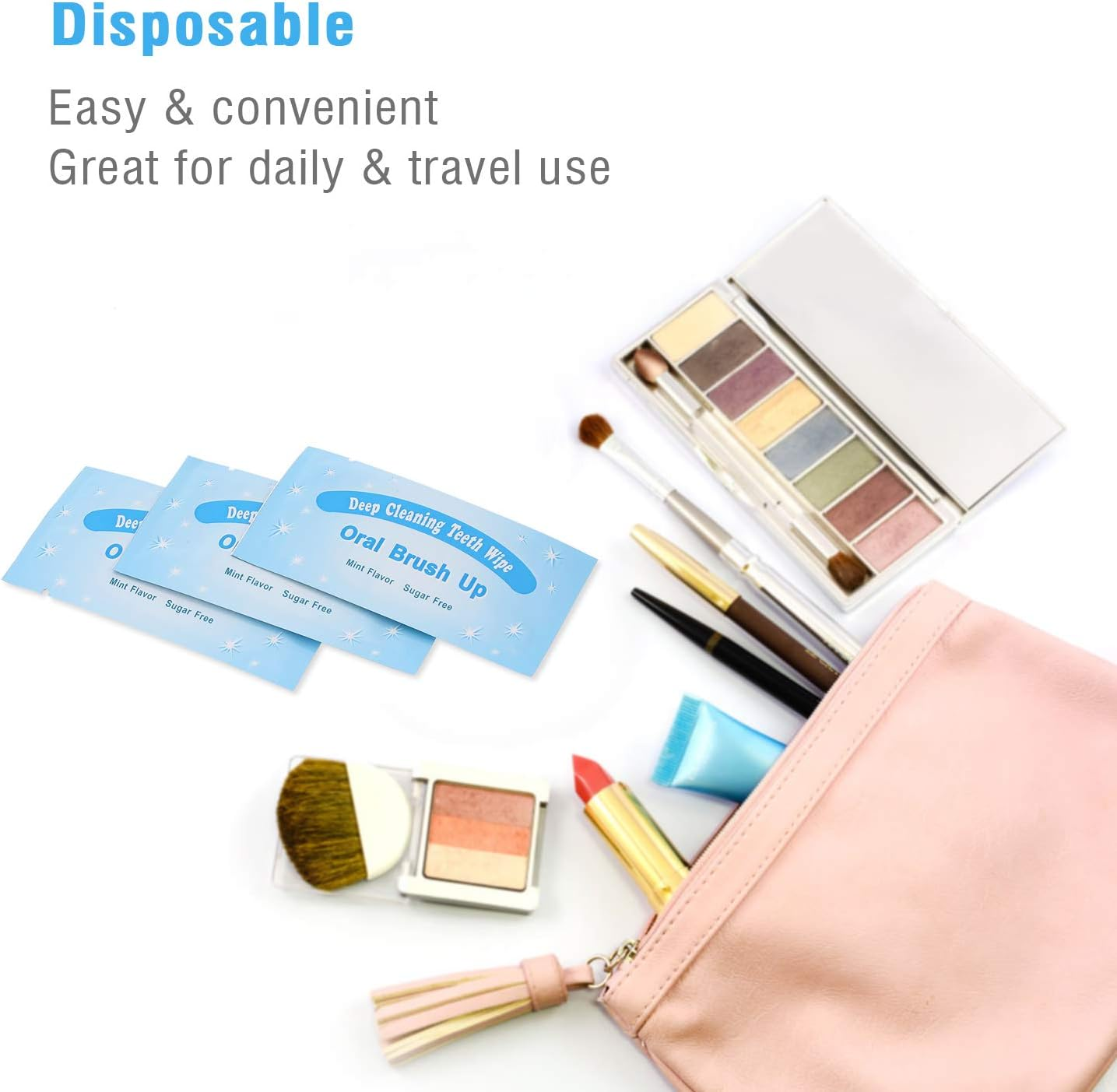 50Pcs Teeth Wipes Oral Brush Ups Dental Deep Cleansing Finger Tooth Wipes Fresh Breath Mint Flavor Teeth Whitening Strips Oral Care BBZY image number 4