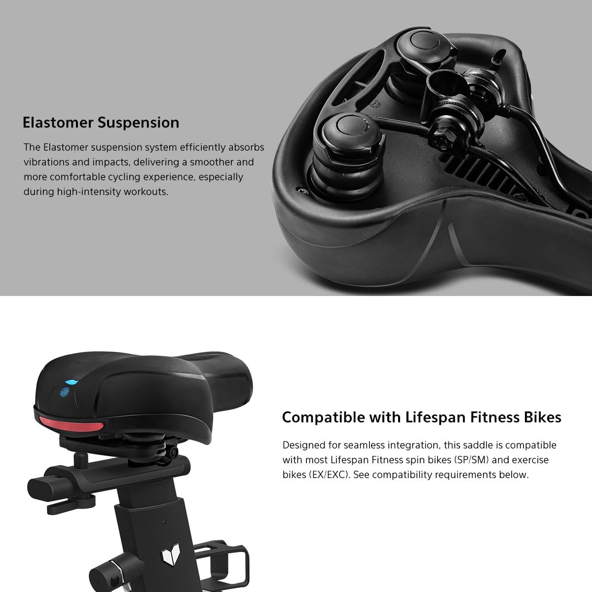 Lifespan Fitness Comfort Sport Spin and Exercise Bike Saddle