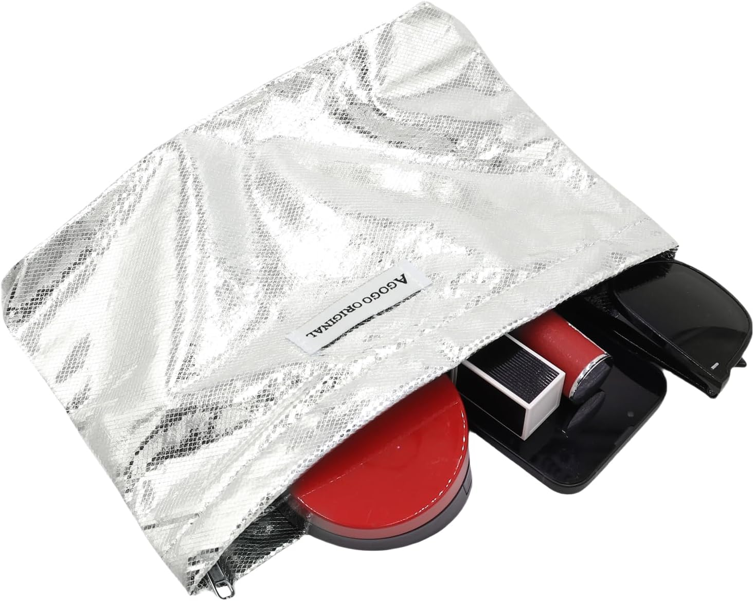 DDPOND Sparkly Makeup Bag Toiletry Bag for Women Lightweight Waterproof Cosmetic Bag Zipper Pouch Travel Accessories - Shiny Golden image number 2