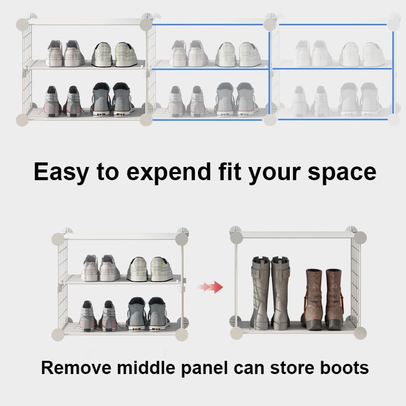 5 7 Tiers Shoe Rack Storage Organizer Shelf Stand Shelves Free Standing 20 to 28 Pair Shoe Organizer Adjustabel Fit for Boots Easy Expand (5 Tier Black)