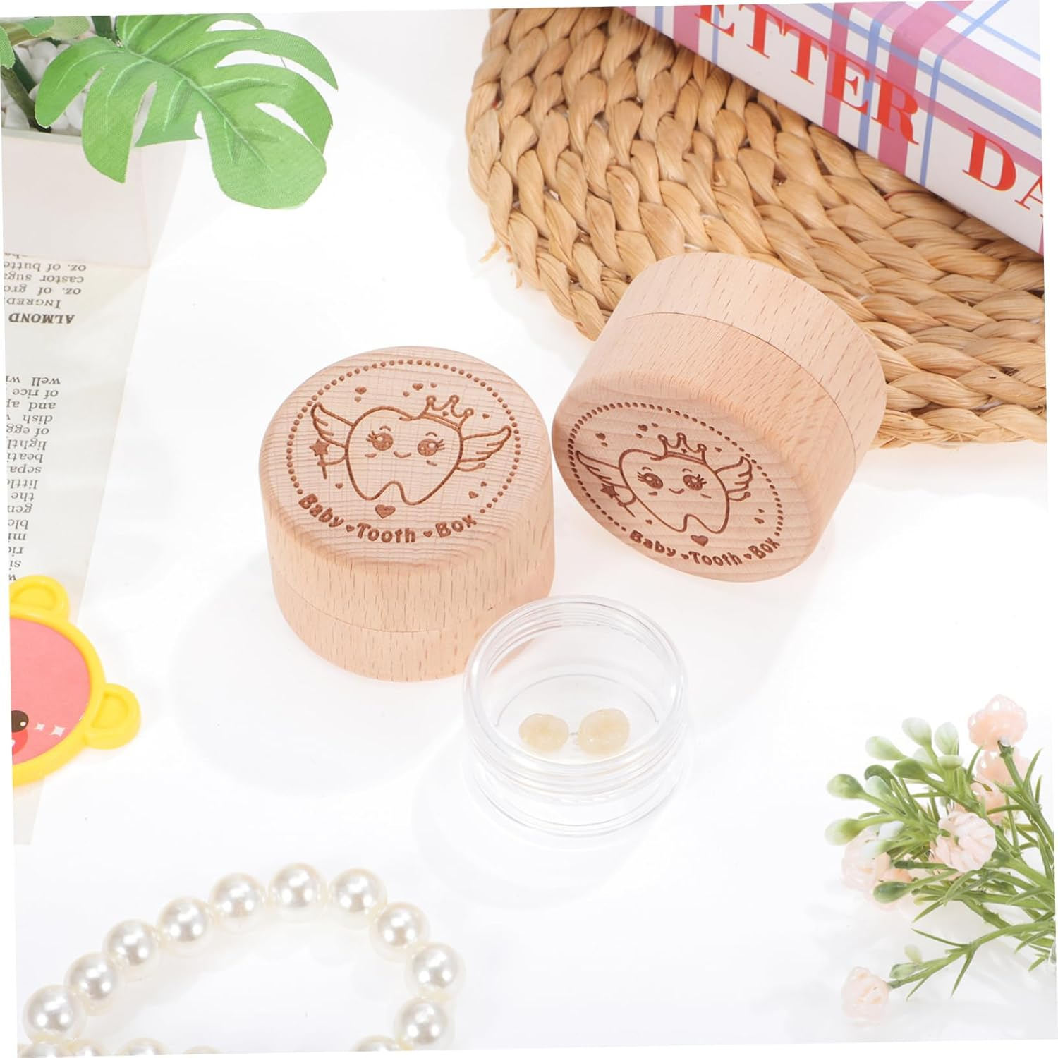 PRETYZOOM 4 Pcs round Keepsake Box Decorative Storage Box for Teeth Trinkets Fine Craftsmanship Stylish Design for Jewelry Special Presents image number 5