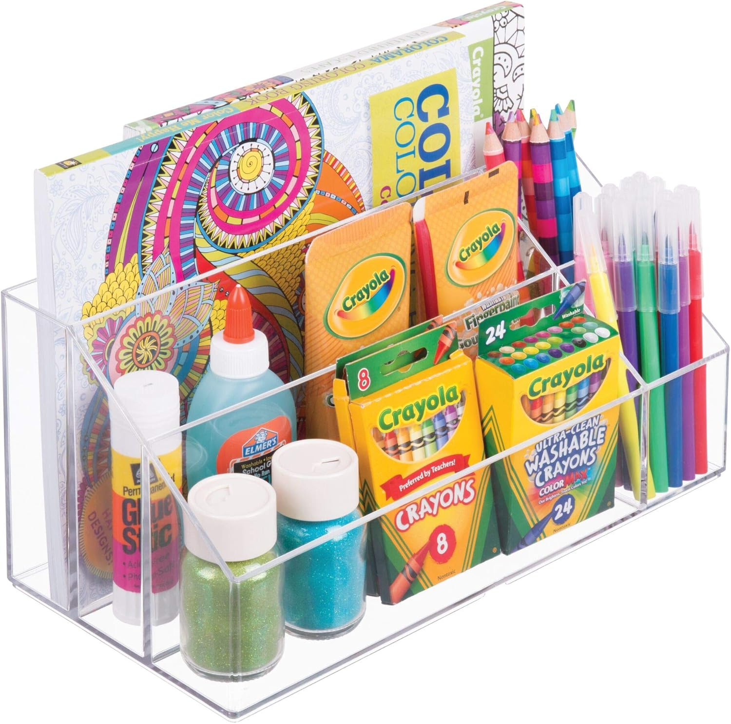 Interdesign Clarity Cosmetic Palette Organizer for Vanity or Cabinet to Hold Makeup; Nail Polish; Cosmetic Accessories - 5 Compartments; Clear (41270)