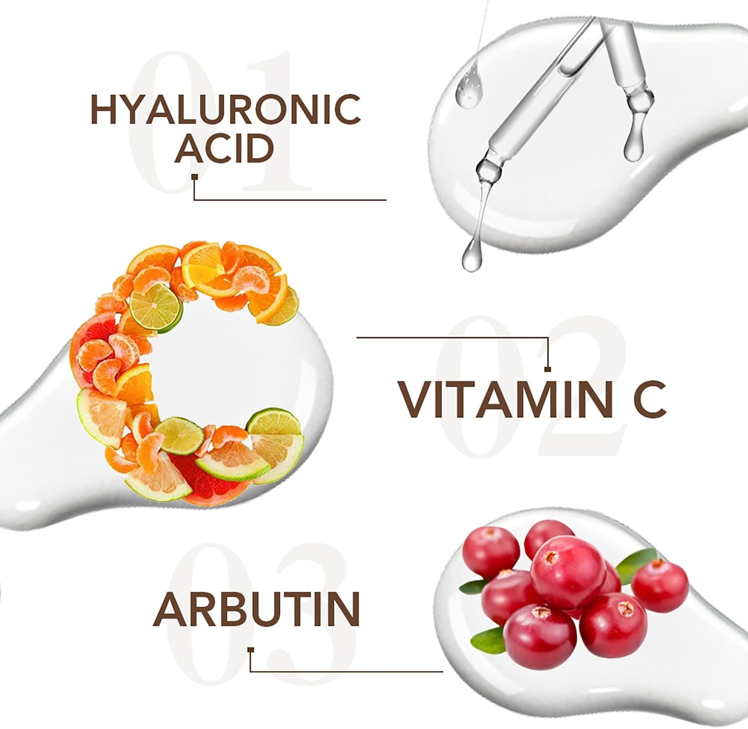 AILKE Anti-Wrinkle & Whitening 5-In-1 Face Care Set, Moisturizing, Hydration, Reduce Fine Lines, Revitalizing Skin with Hyaluronic Acid, Vitamin C,（Gift Set）