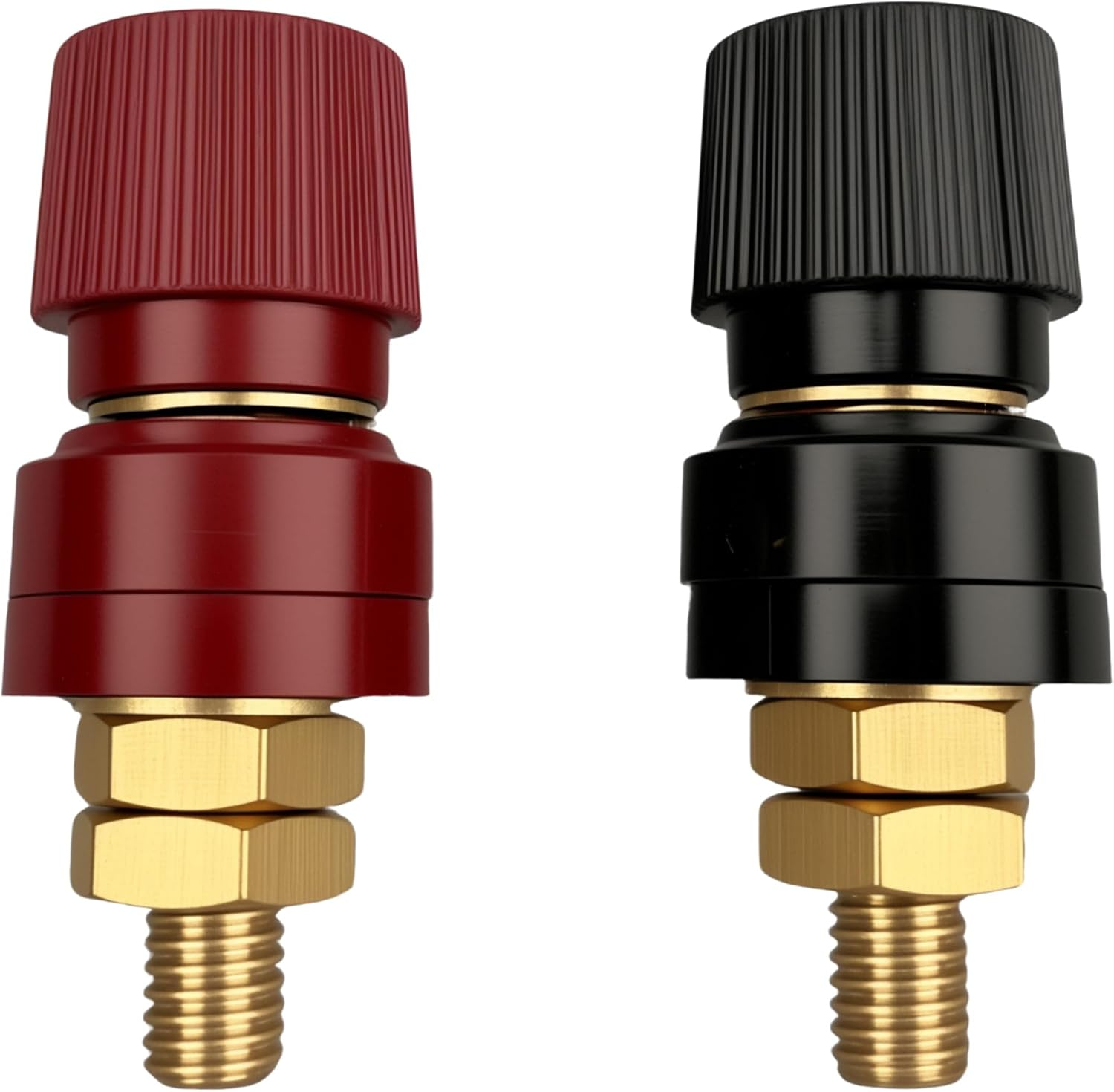 EFGTEK M8 Brass Battery Terminal Stud Connector Terminal,8Mm Remote Battery Binding Post Junction Post Block Terminal Kit, Pack of 2 (1 Red and 1 Black) (M8) image number 3