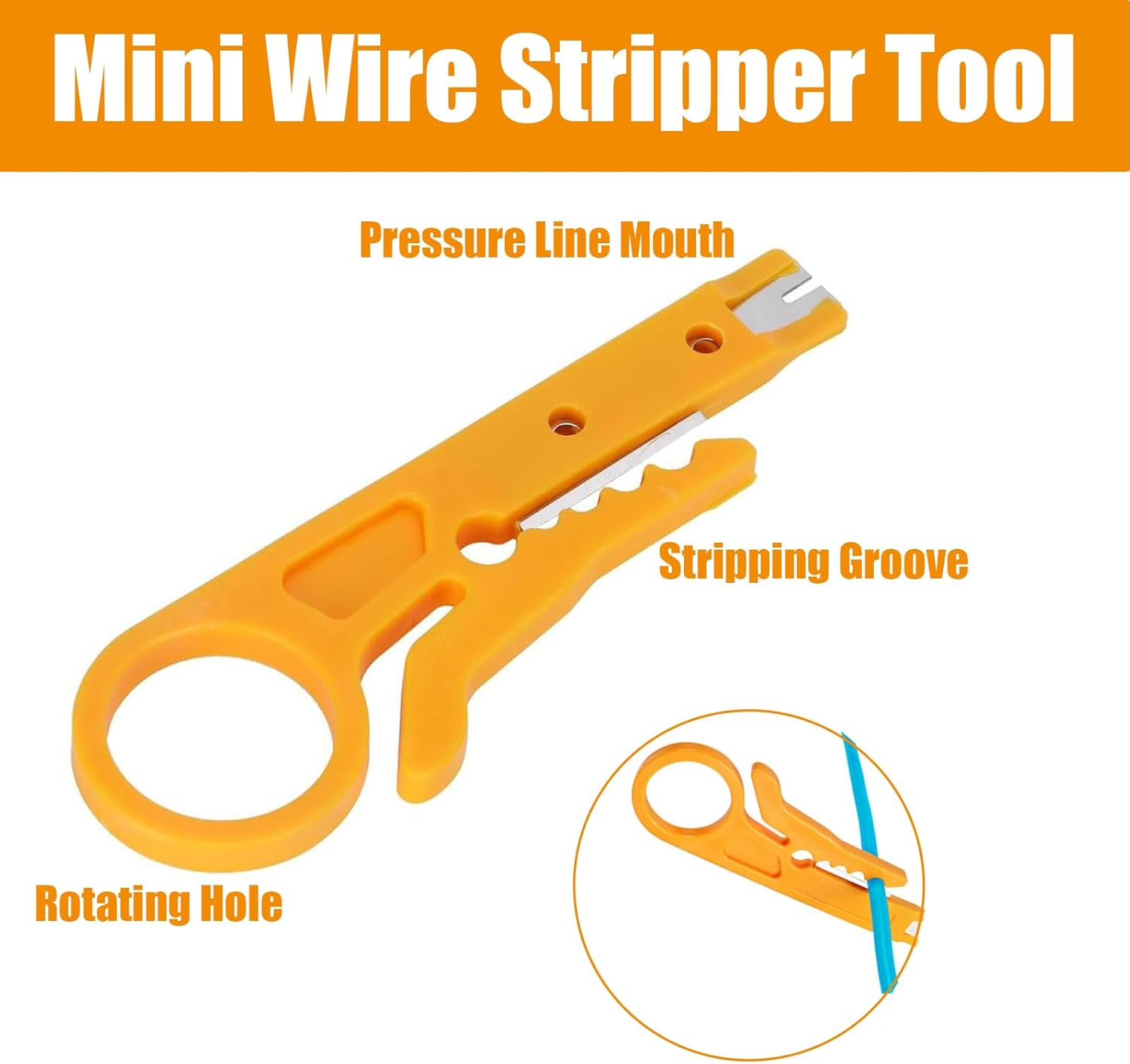 DIANN Mini Wire Stripper 10Pcs Network Wire Stripper Punch down Cutter for Network Wire Cable, Rj45/Cat5/Cat-6 Data Cable, Telephone Cable and Computer UTP Cable image number 3