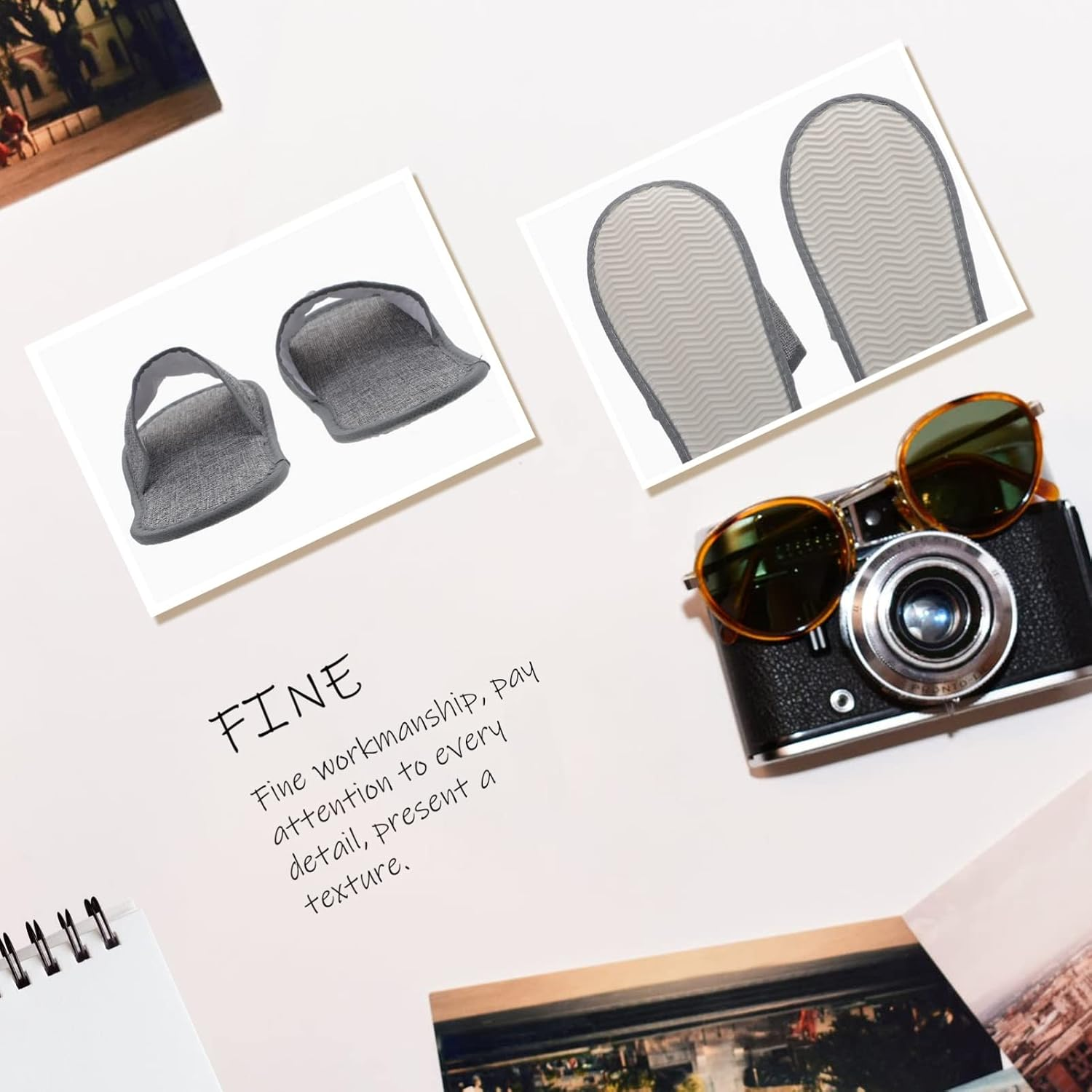 10Pairs Disposable Travel Slippers Slip Indoor Slippers Cotton for Guest Convenient Use at Home Hotel