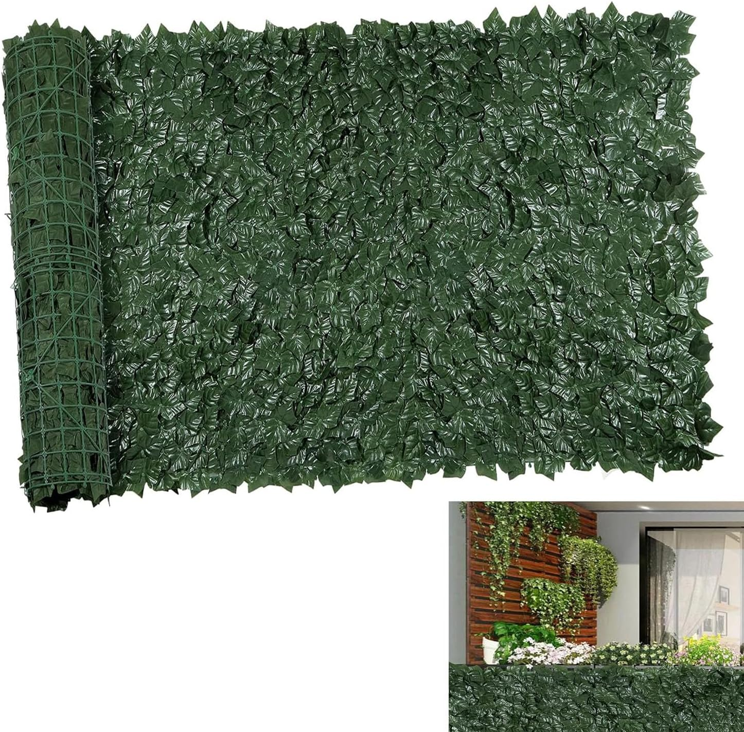 Lxcshljx Artificial Ivy Privacy Fence Screen, 118X40 in Artificial Hedges Fence, Faux Ivy Vine Leaf Greenery Wall Screen, Trellis Fence Leaves Covering Panels for Outdoor Porch Garden Patio Decoration image number 4