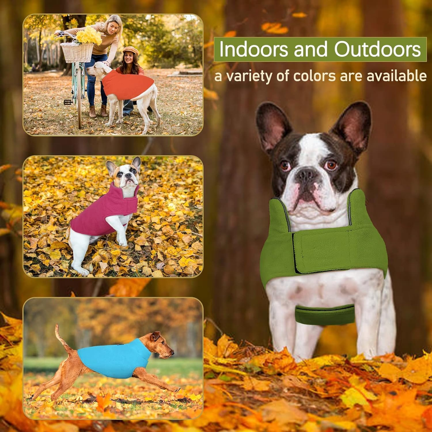 DENTRUN Dog Coat Winter Dog Jumper Fleece Warm Dog Jacket Jumper Dog Winter Coat Dog Vest for Small Large Medium Dog Winter Jacket Windproof Cold Weather Dog Clothing image number 3