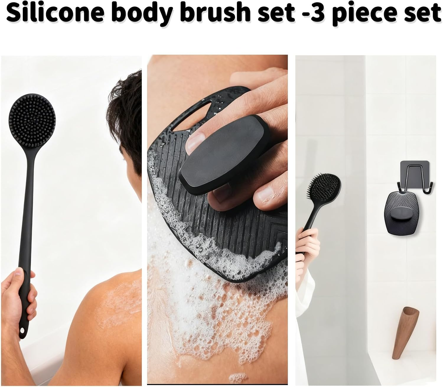 Silicone Bottle Brush, 12.5" Water Bottle Cleaner for Baby Bottles with Long Handle, for Hydro Flasks, Tumblers, Sports Cups, Glassware, Vases and Narrow Neck Containers, Smaller Bottles Openings image number 1