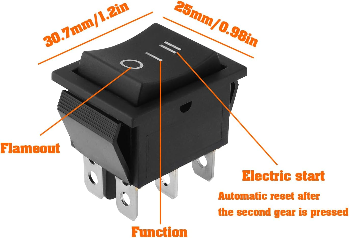 VGOL 2X 3-Position 6-Pin Start on off Switch Compatible with Harbor Freight Predator 7000/8750/9500 Watt 15A/250V 20A/125V