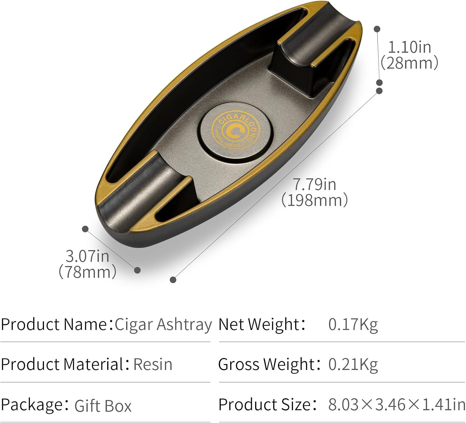 CIGARWONG Cigar Ashtray with 2 Cigar Holder Portable Travel Ashtray Unique for Outdoors Indoors - Red image number 2