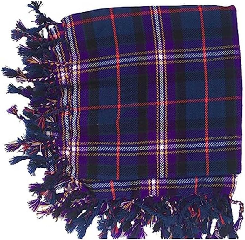 New Kilt Fly Plaid Acrylic Wool Scarf Rolled Fringe Shawl in (Macleod of Lewis) - Buchnan image number 5