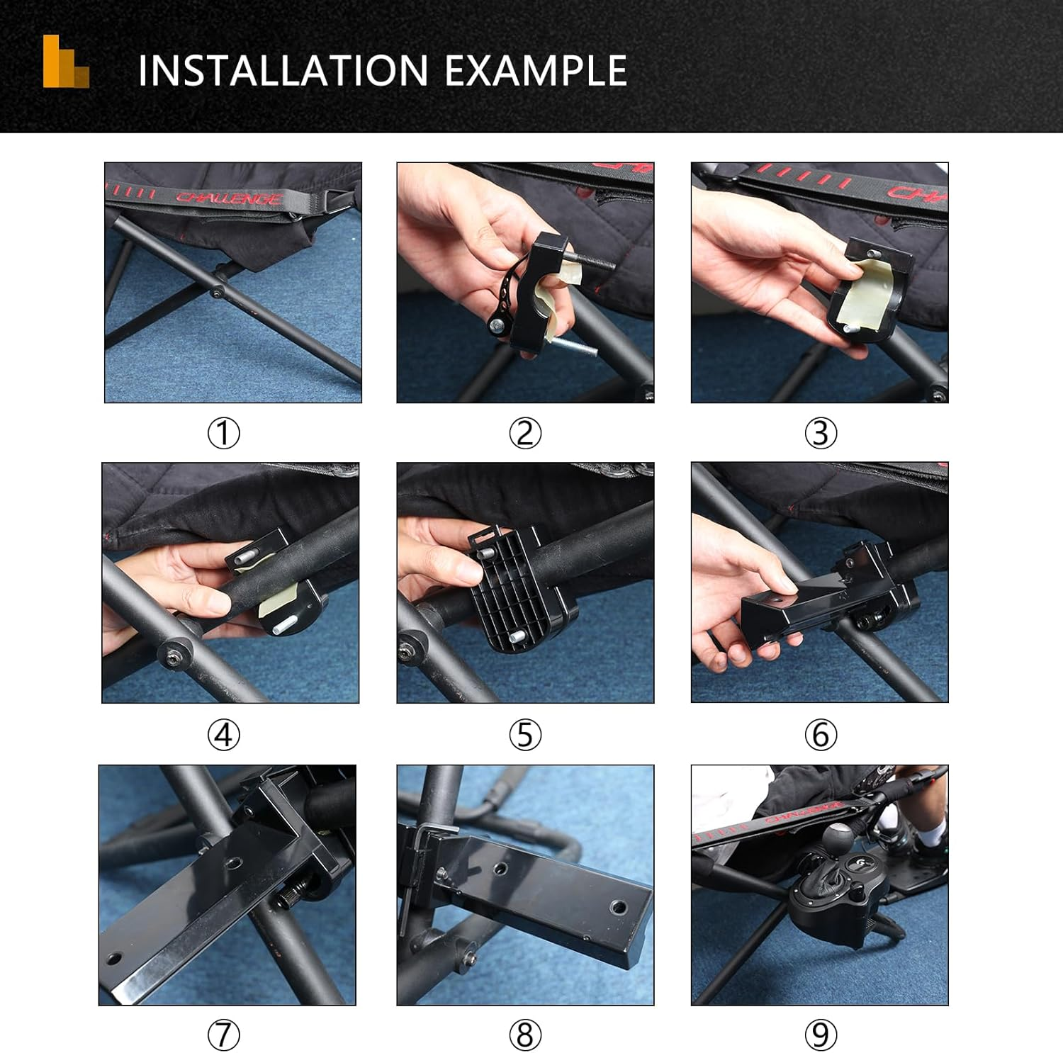 HUAYUWA Gear Shifter Mount (Right Hand Install) for Logitech G Driving Force Shifter Bracket for Playseat Challenge Chair Compatible with Logitech G923 G920 G29 G27 G25 Racing Wheel Accessories image number 3