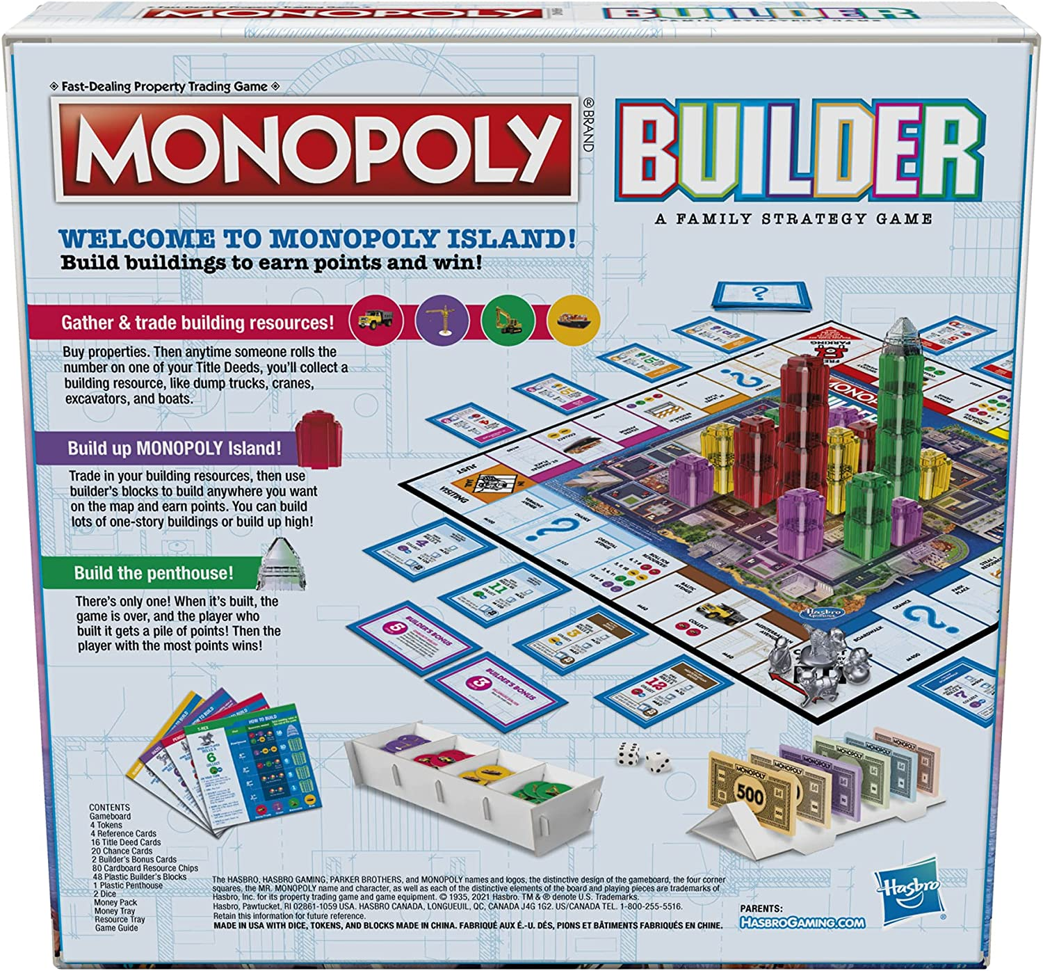 Monopoly Builder Board Game, Board Games for Kids and Adults, Strategy Games, Family Board Games, for Kids 8 and Up, 2-4 Players image number 1