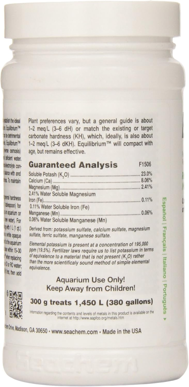 Seachem Equilibrium Fish Tank Treatment 300 G image number 5