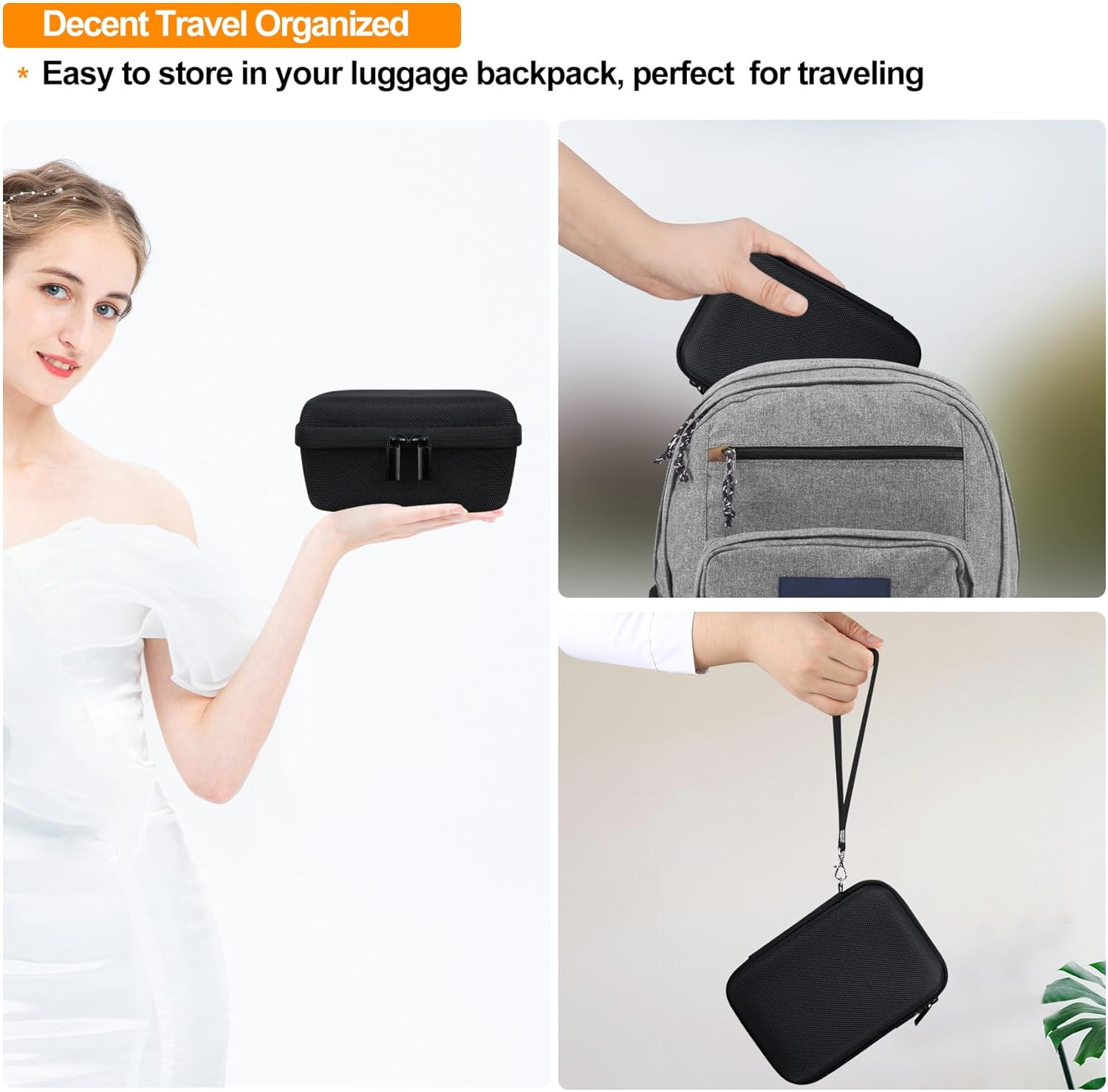 Elonbo Carrying Case for Fujifilm X100V/ X100VI/ X100F/ X100S Digital Camera, Compact Digital Camera Travel Storage Bag, Extra Mesh Pocket Fits Charging Cables Battery SD Card and Accessories, Black - Pink image number 5