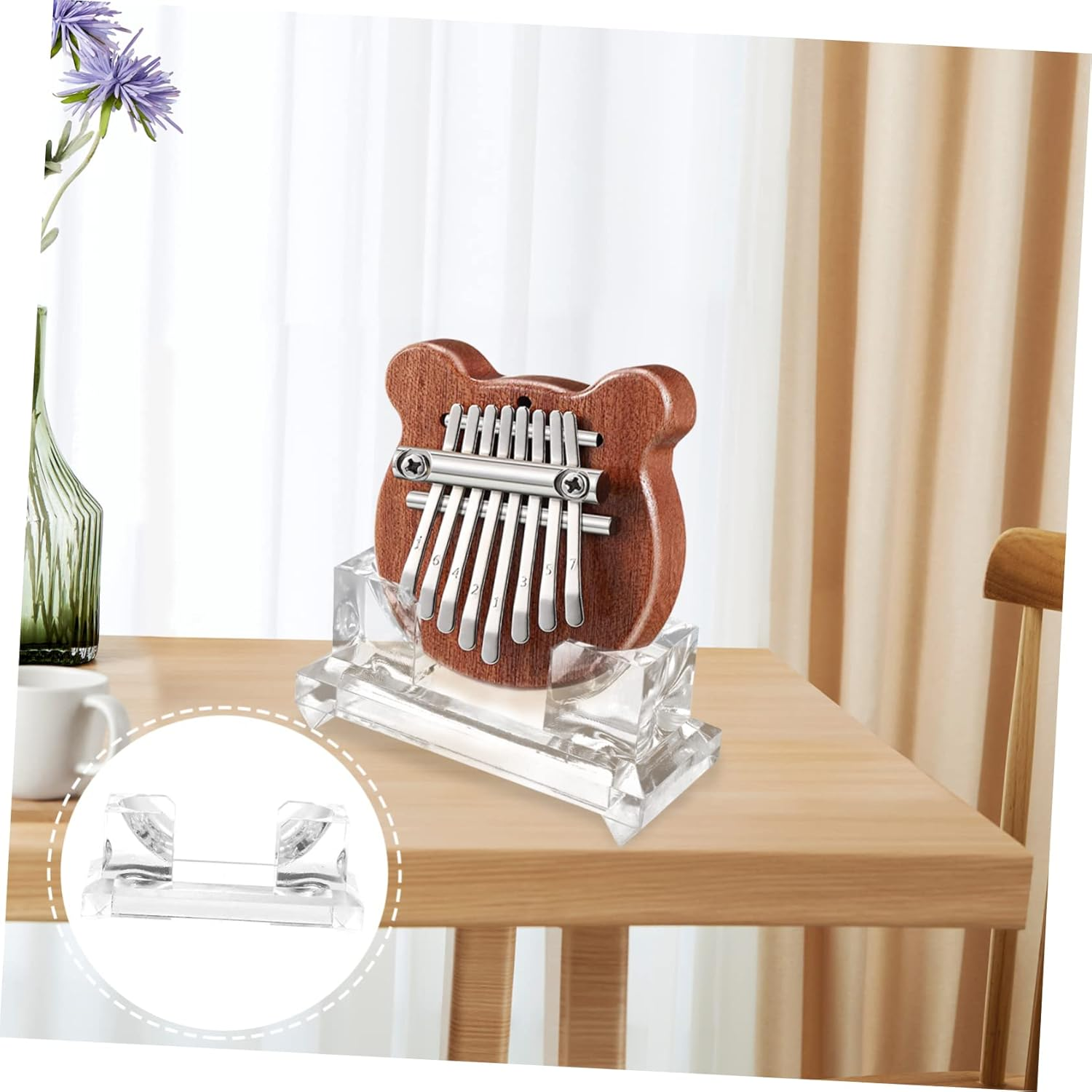 FUNOMOCYA 2Pcs Practical Acrylic Music Instrument Stand Kalimba Piano Display Stand Portable Thumb Piano Holder