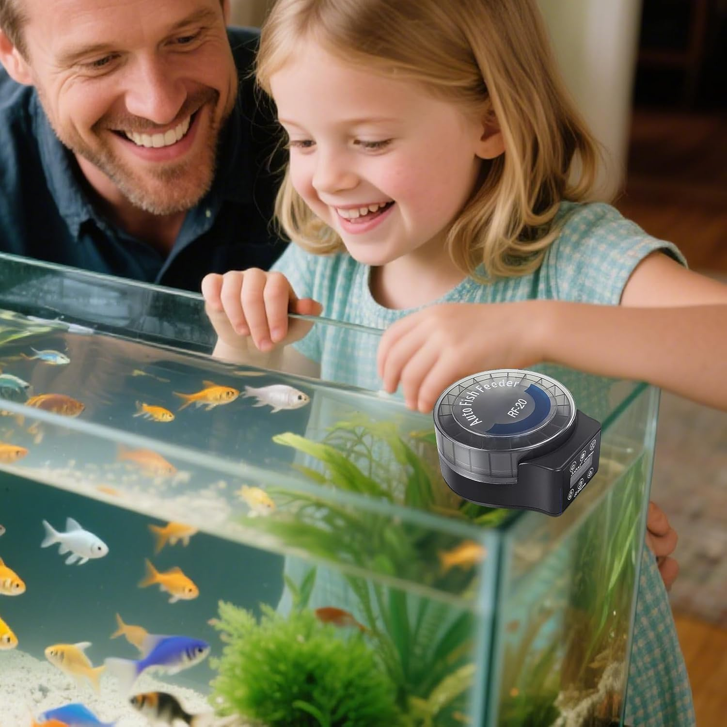 Fish Tank Feeder Automatic with 6-Level Adjustment | Automatic Shrimp Feeder | 140Ml Programmable Feeding Timer Tank Aquarium for Desktop Office Home Axolotl Frog Shrimp image number 1