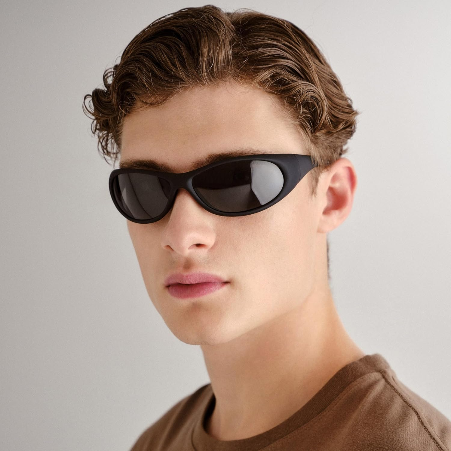 Cancer Council Male Logan 2048L-K Black Rubber Wrap Sunglasses image number 5