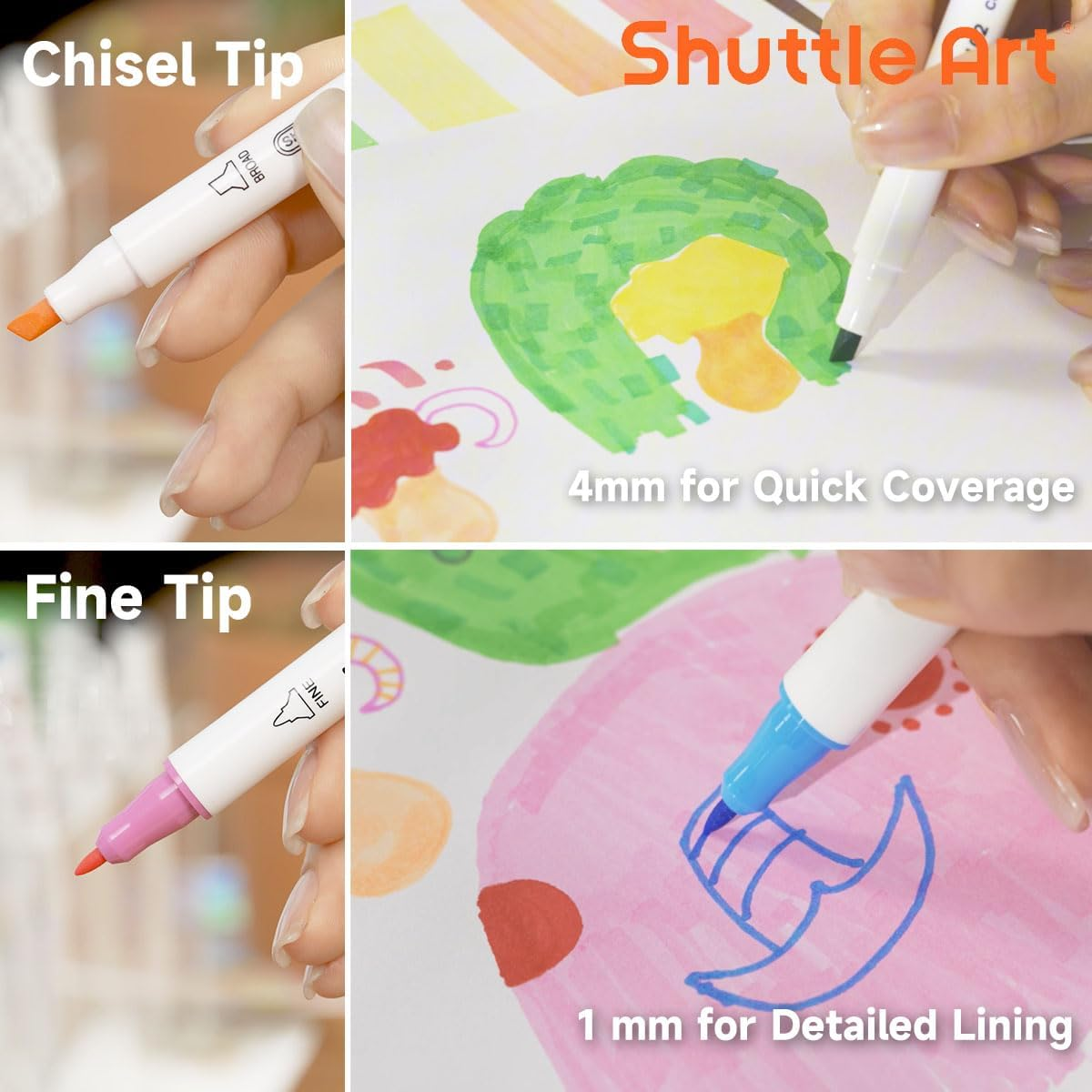 Shuttle Art 30 Colours Alcohol Markers, Dual Tip Art Markers for Drawing, Sketching Highlighting, Marker Pens for Artists and Adult Colouring Manga Design image number 1