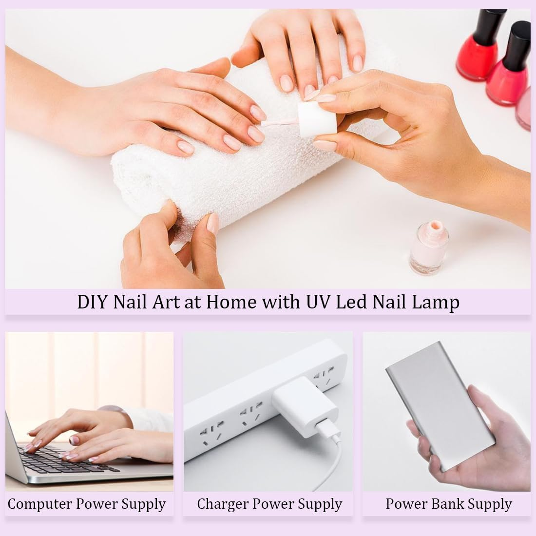 Mini UV Light for Gel Nails,Portable UV Nail Lamp,Nail Light for Gel Nails,Small Curing Light,Rechargeable UV Led Nail Lamp with 6 Beads and 2 Timers,Nail Dryer for Nail Art image number 1