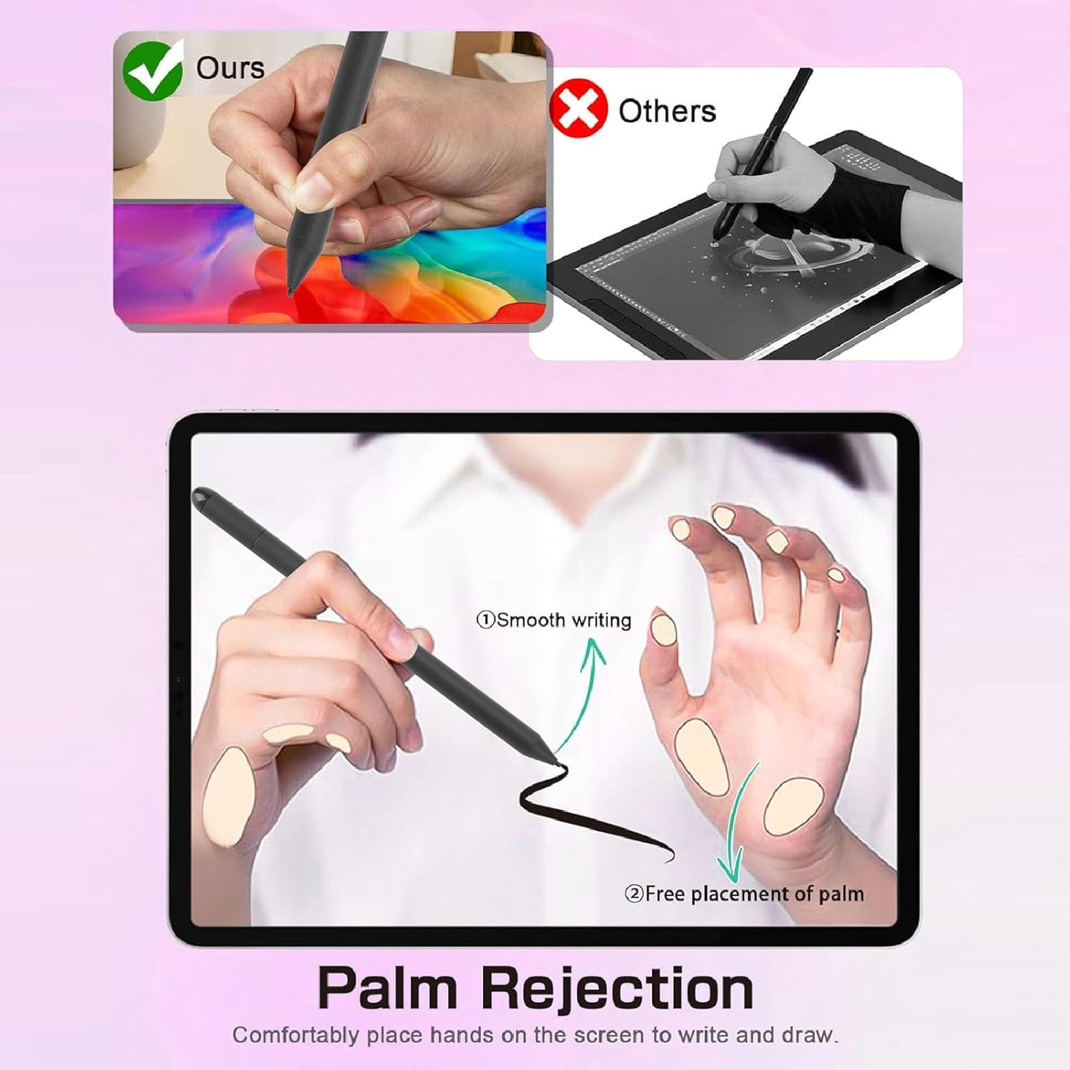 EMR Stylus for Remarkable 2 1/Tab&Book/Boox/Scribe and More, Replacement Digital Pen with Eraser, 4096 Pressure Level, Palm Rejection, Tilt Support, with 6 Tips image number 1