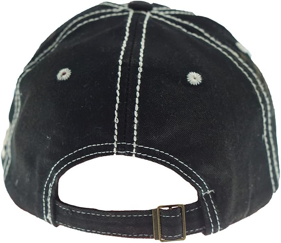 YULOONG Vintage Baseball Cap Embroidery Spitfire Washed Denim Trucker Cap 100% Cotton Sun Hat for Men Women Adjustable Size - Grey image number 4