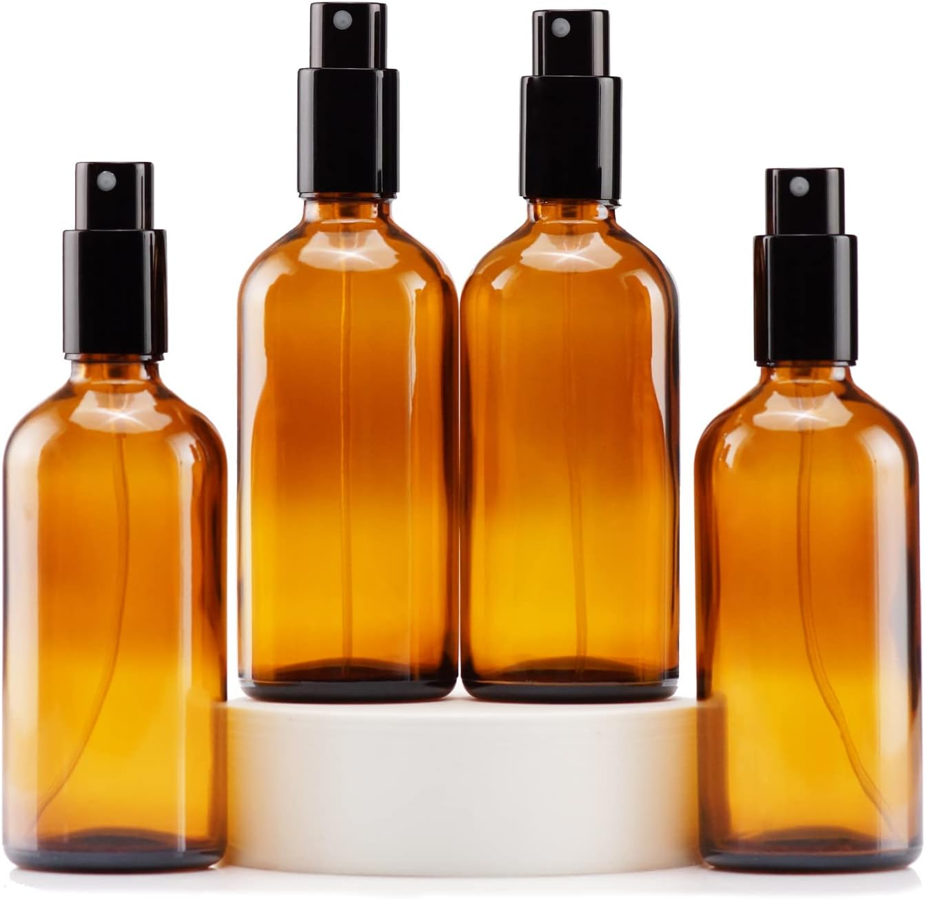 YIZHAO Transparent Spray Bottle 100 Ml, Small Glass Spray Bottle with Atomiser for Essential Oils, Cosmetics, Perfume, Cleaning, Travel Bottle, Pharmacist, Set - 9 Pieces