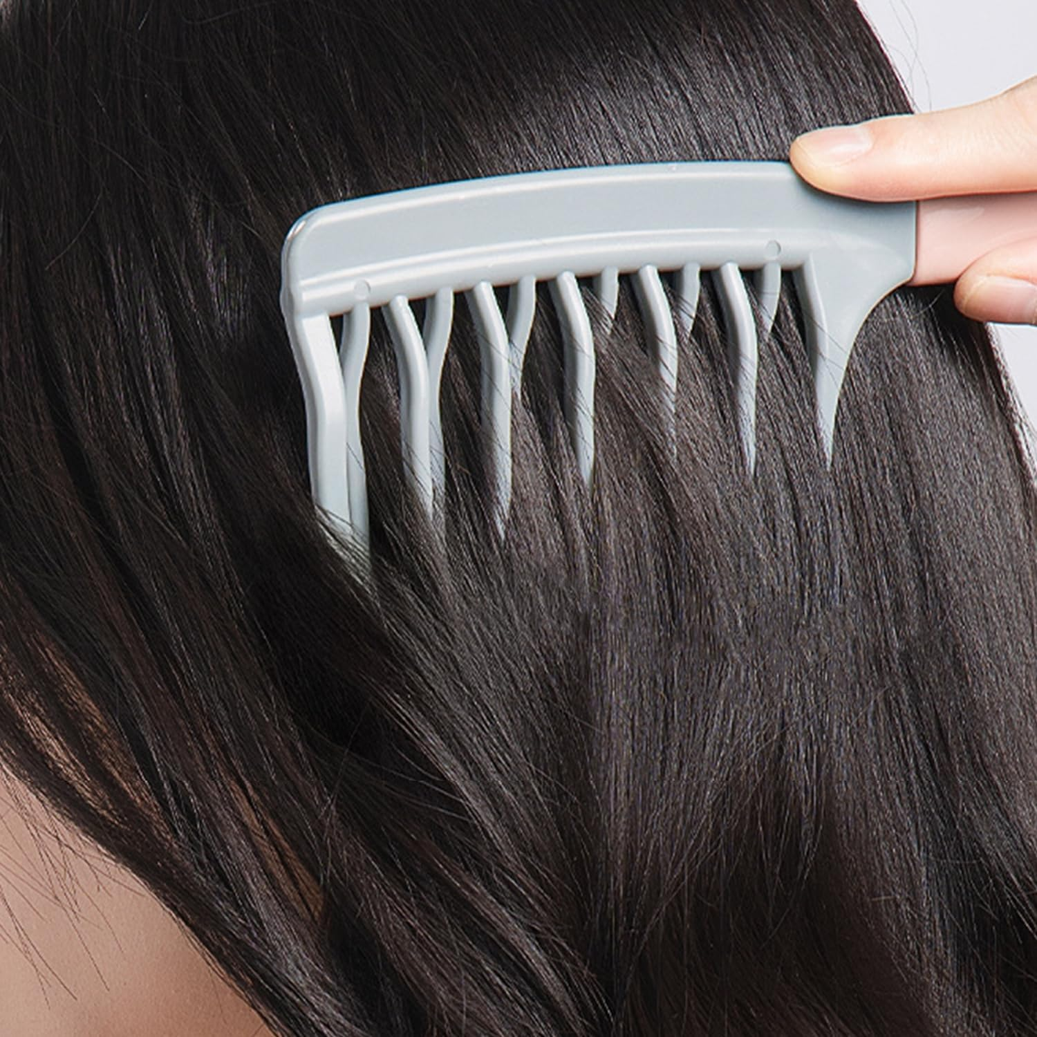 Pack of 2 Scalp Massage Comb, Double Row, Wide Serrated Rib Comb, Hairdressing and Styling Tools, Suitable for Combing Hair, Styling Curly Hair and Long Hair Care image number 5