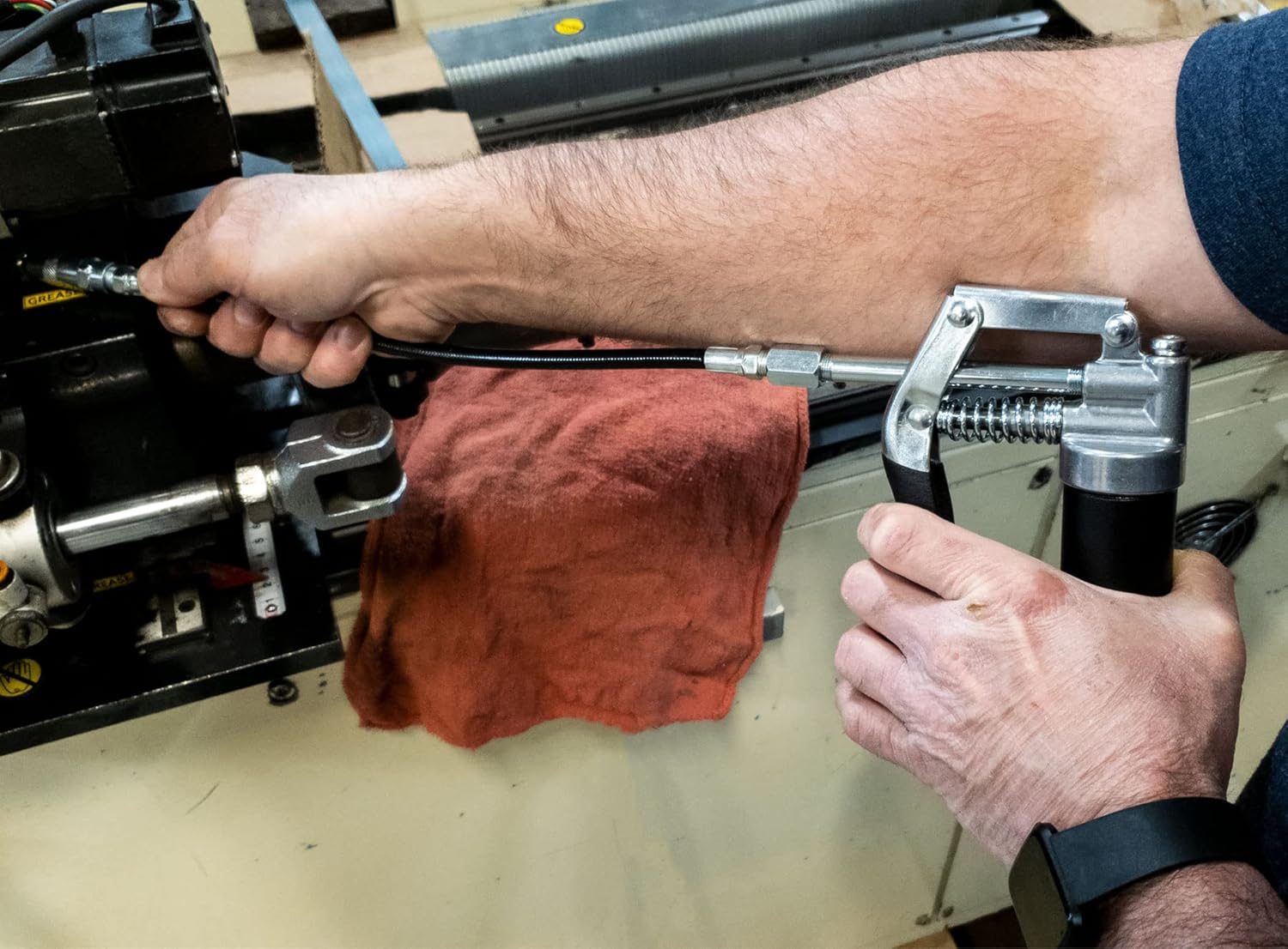 Lubrimatic 30-800 Heavy Duty Mini Grease Gun W/Pipe and Hose, Black/Silver image number 1