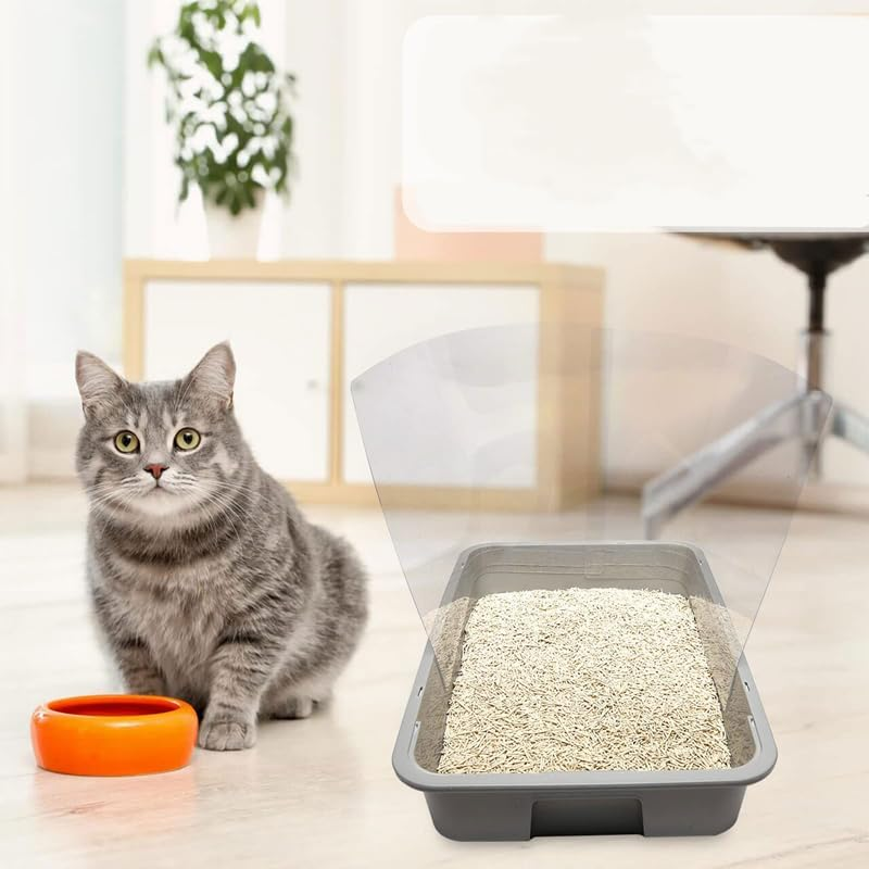 3 X Cat Litter Tray, Pee Shields, Splash Guard, High Side, Open Top, Cat Litter Tray, Easy to Clean, White (Cat Litter Tray Not Included) image number 1