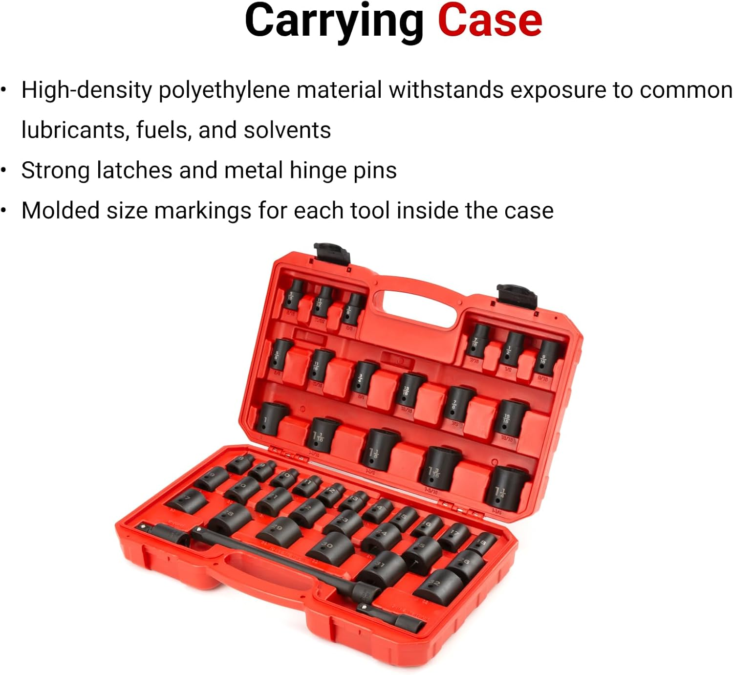 TEKTON 1/2 Inch Drive 6-Point Impact Socket Set, 45-Piece (5/16-1-1/4 In., 8-32Mm) | SID92403 image number 2