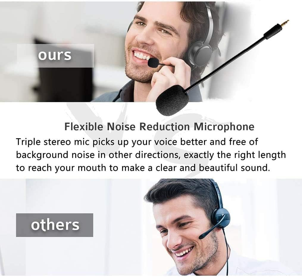 3.5Mm Replacement Microphone, Detachable Microphone Compatible with New Hyper X Cloud II Kingston Hurricane 2 Gaming Headset, Noise Cancelling Replacement Mic, Black Bendable Microphone Arm image number 6