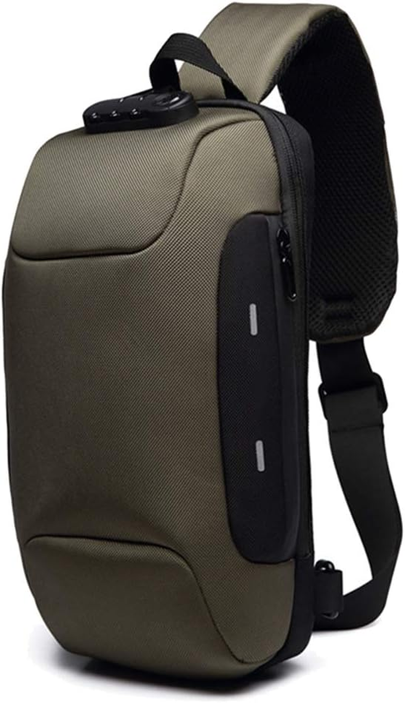 Anti-Theft Backpack with 3-Digit Lock Shoulder Bag Waterproof for Mobile Phone Travel/429 (Color : Green) image number 2